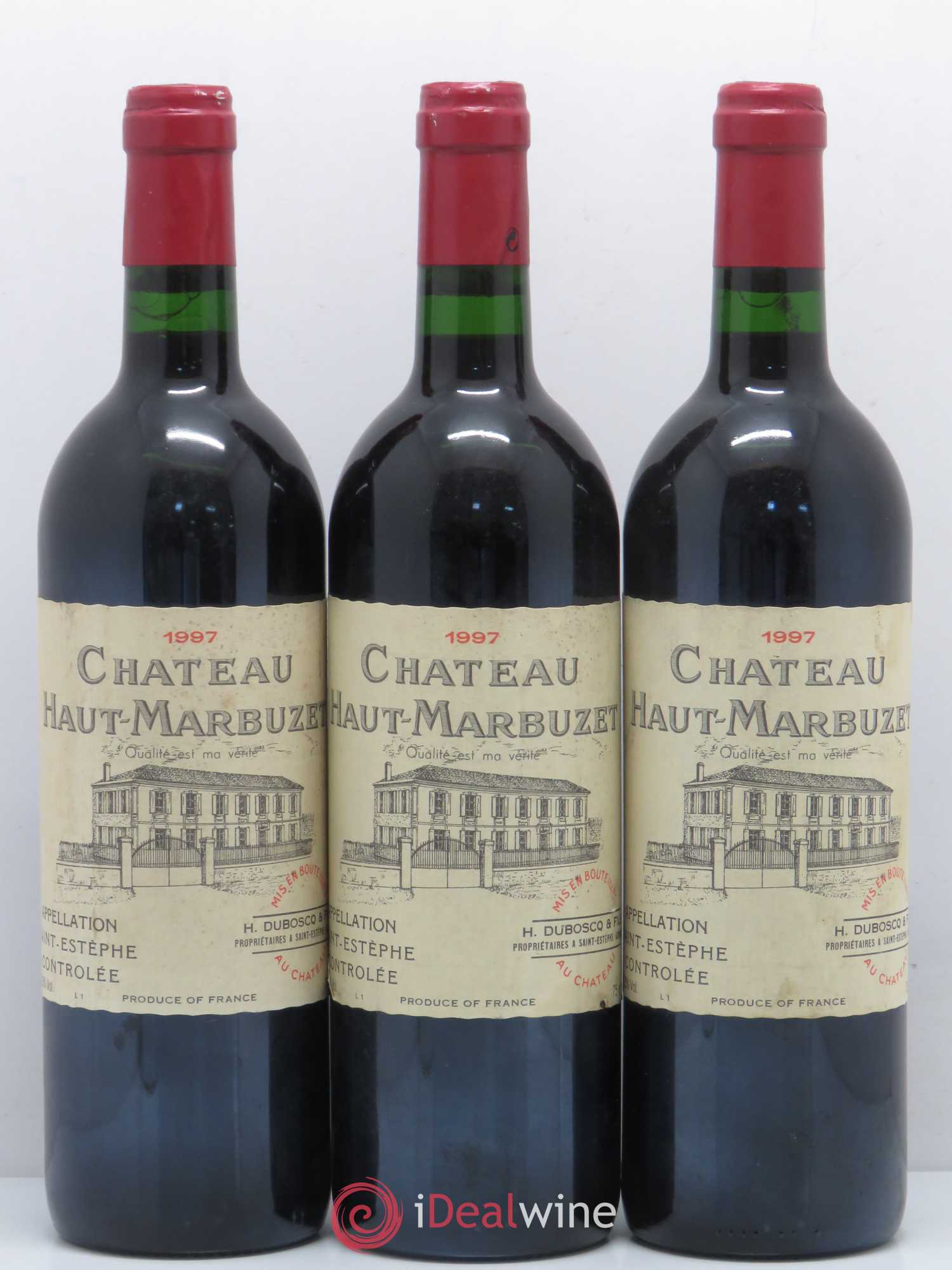 Château Haut Marbuzet 1997 - Lot de 3 bouteilles - 0