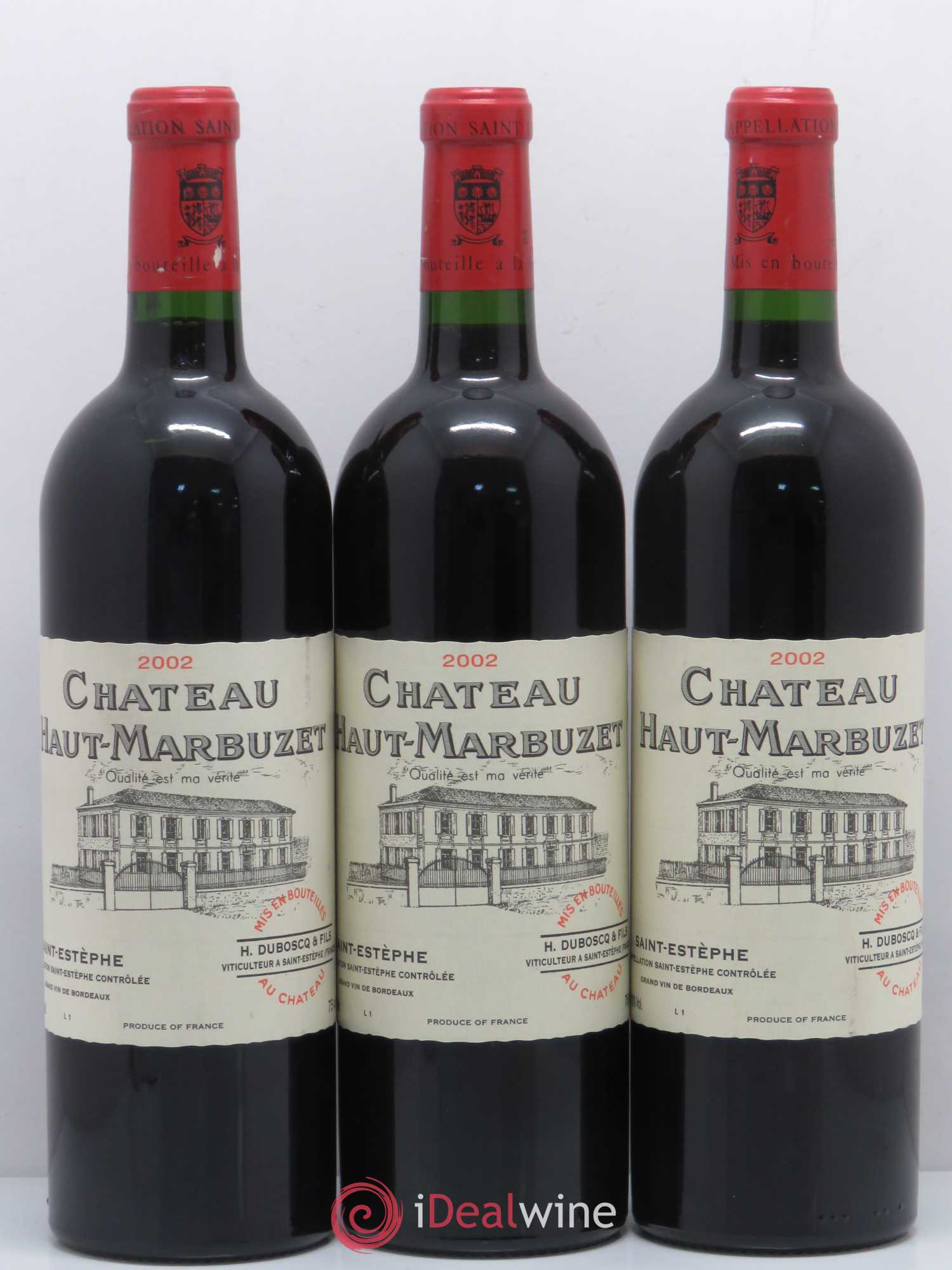 Château Haut Marbuzet 2002 - Lot de 3 bouteilles - 0