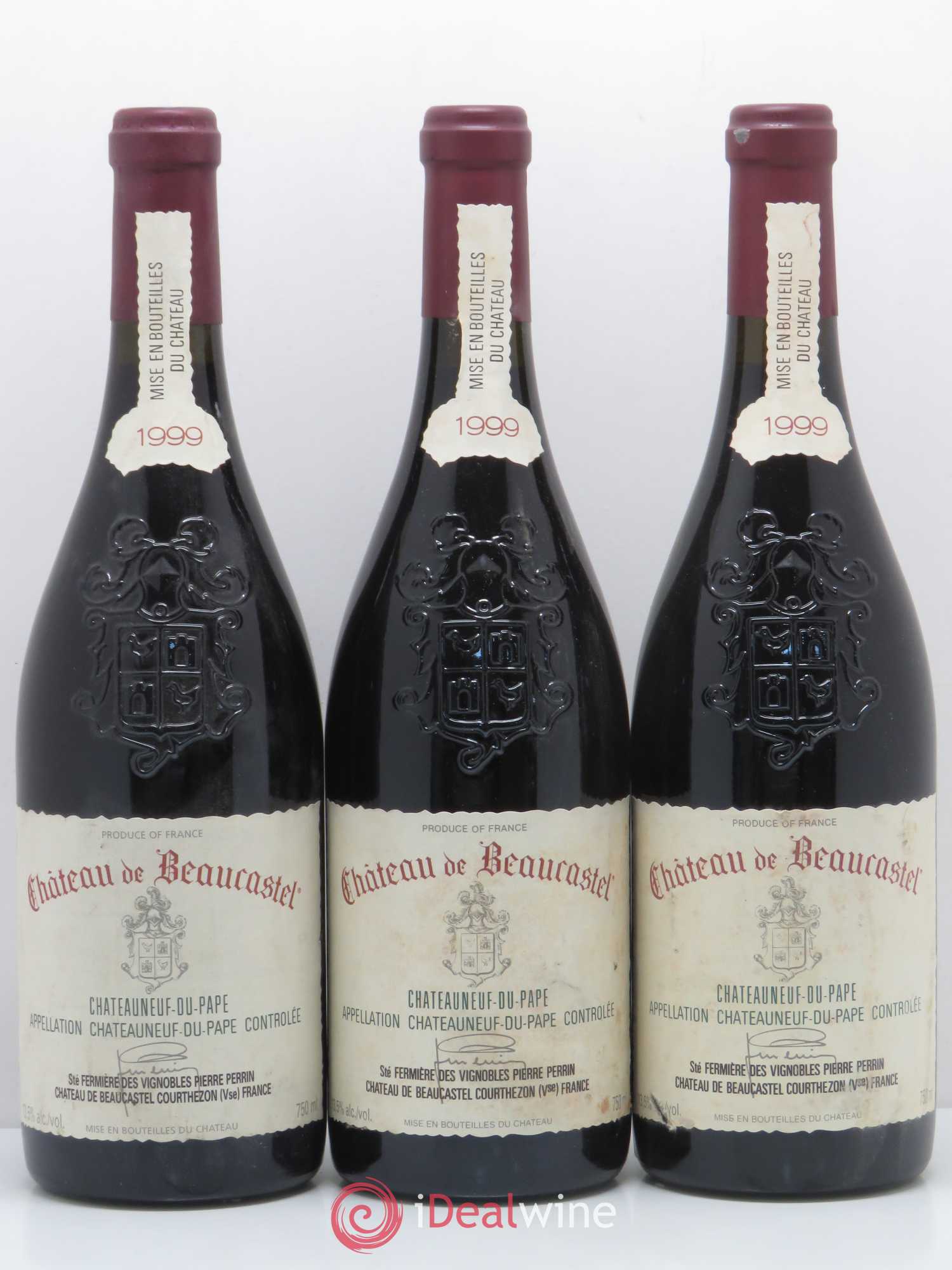 Châteauneuf-du-Pape Château de Beaucastel Famille Perrin 1999 - Lot de 3 bouteilles - 0