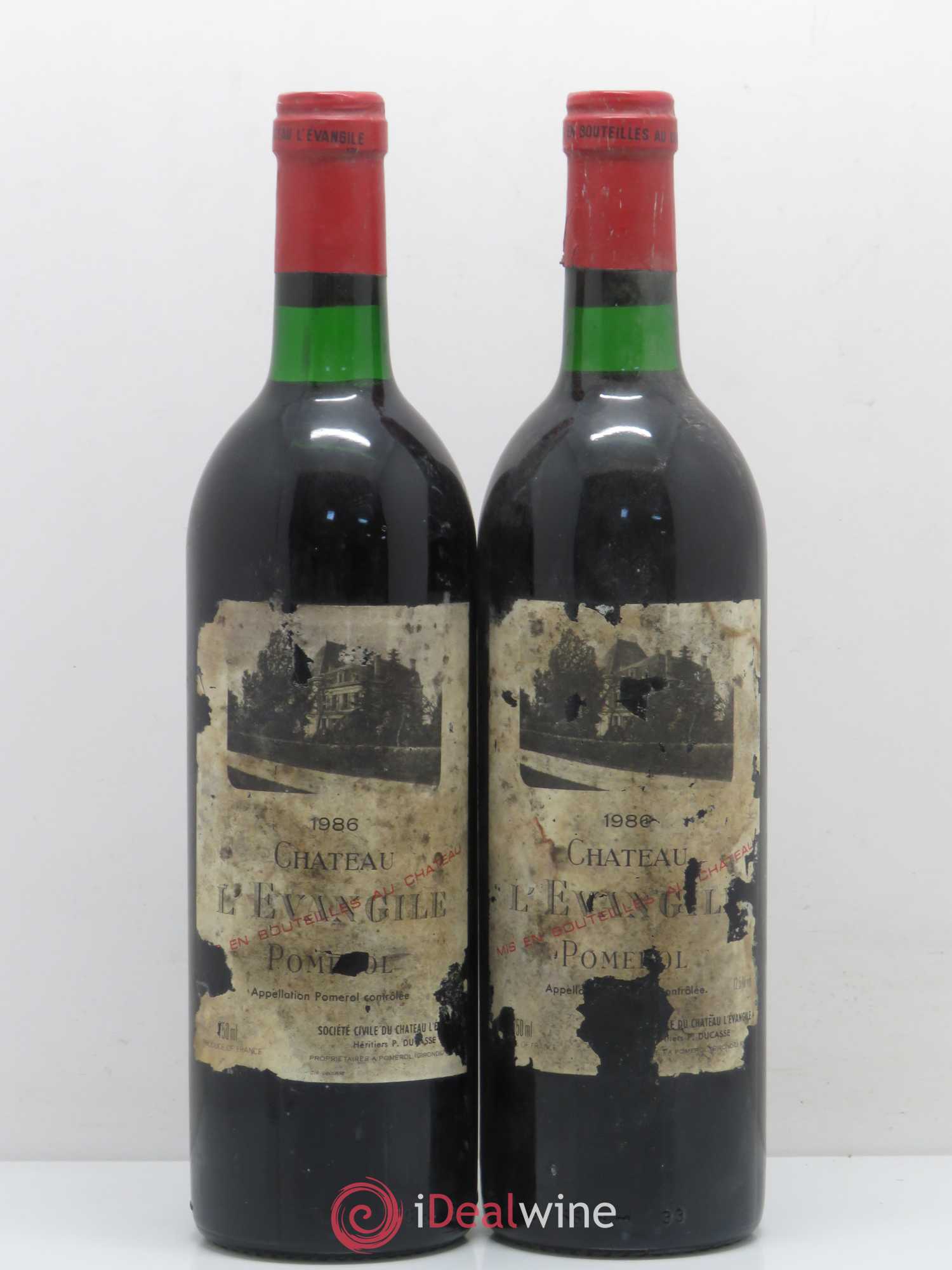 Château l' Évangile 1986 - Lot de 2 bouteilles - 0