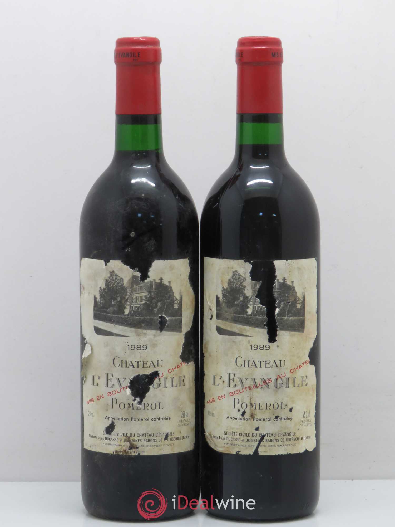 Château l' Évangile 1989 - Lot de 2 bouteilles - 0