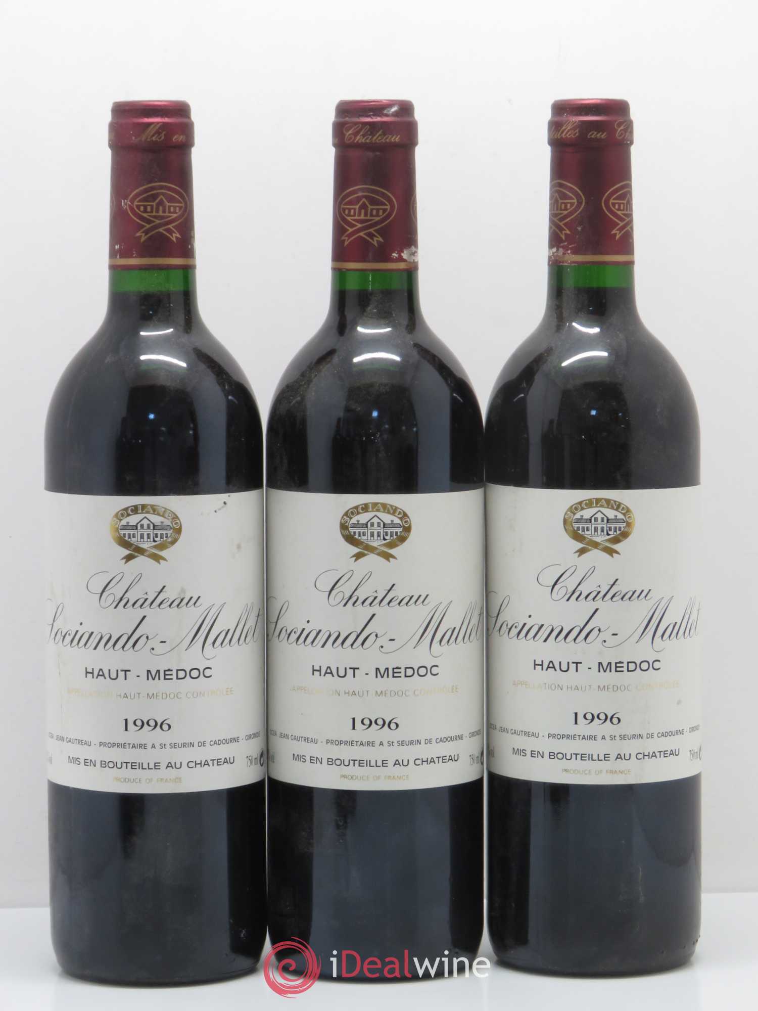 Château Sociando Mallet 1996 - Lot de 5 bouteilles - 1