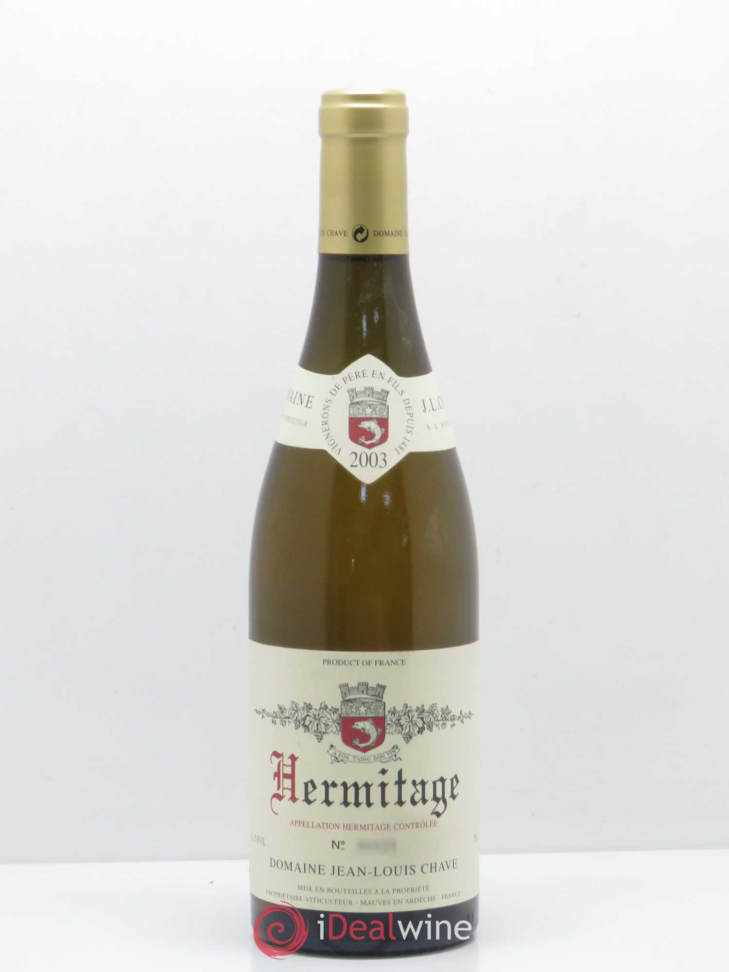 Hermitage Jean-Louis Chave 2003 - Lot de 1 bouteille - 0