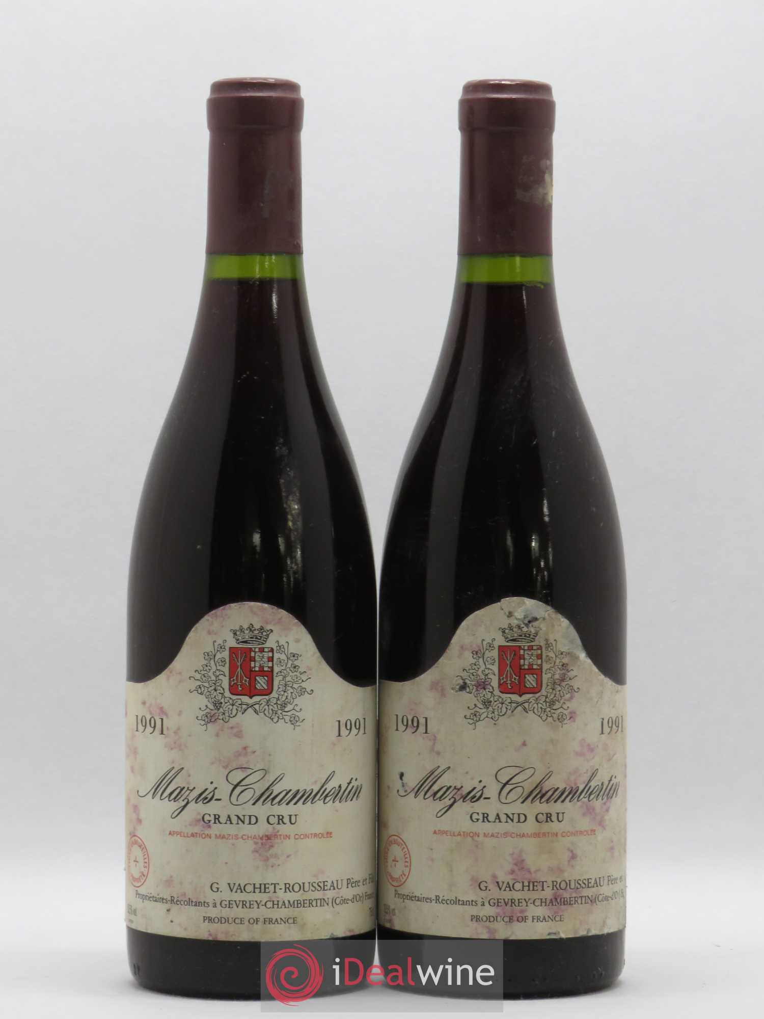 Mazis-Chambertin Grand Cru Domaine Vachet Rousseau 1991 - Lot de 2 bouteilles - 0