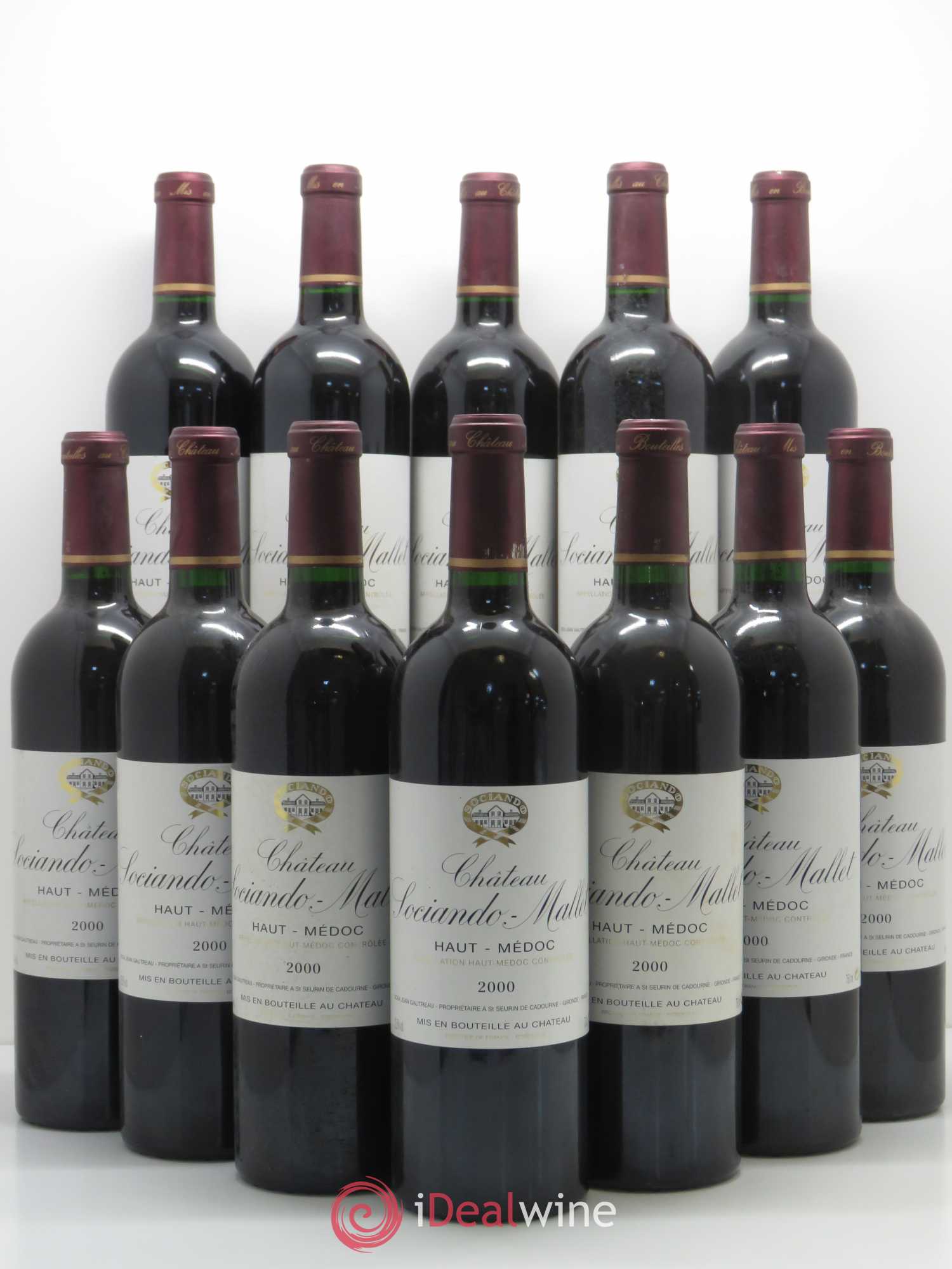 Château Sociando Mallet 2000 - Lot de 12 bouteilles - 0