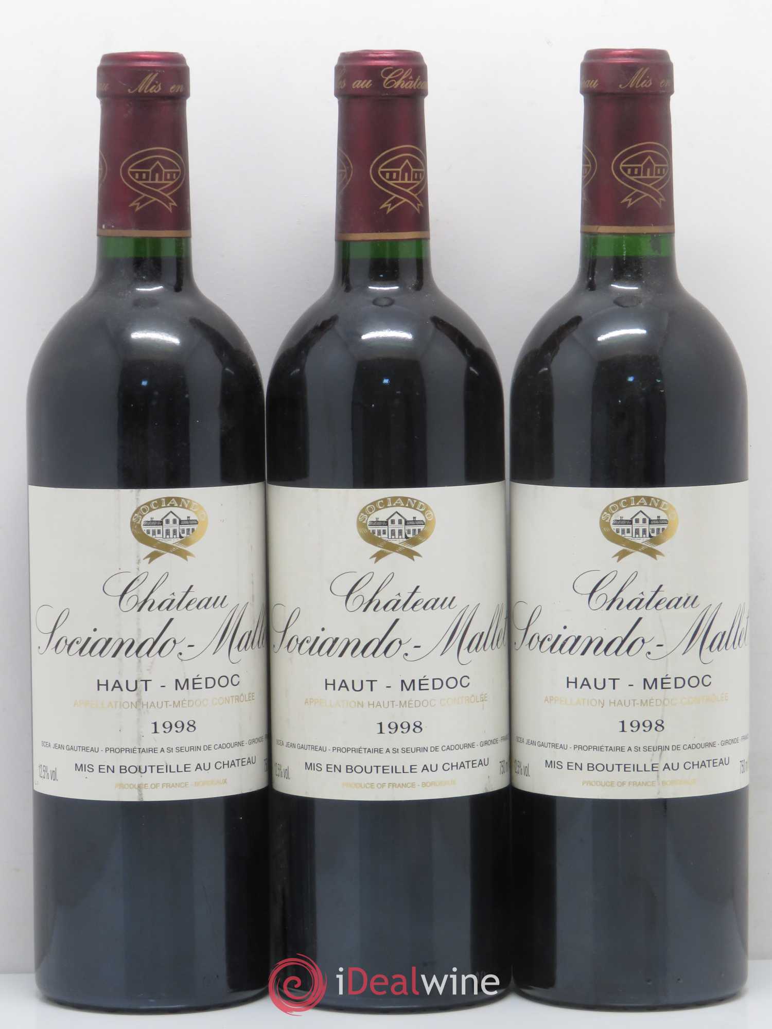 Château Sociando Mallet 1998 - Lot de 6 bouteilles - 2