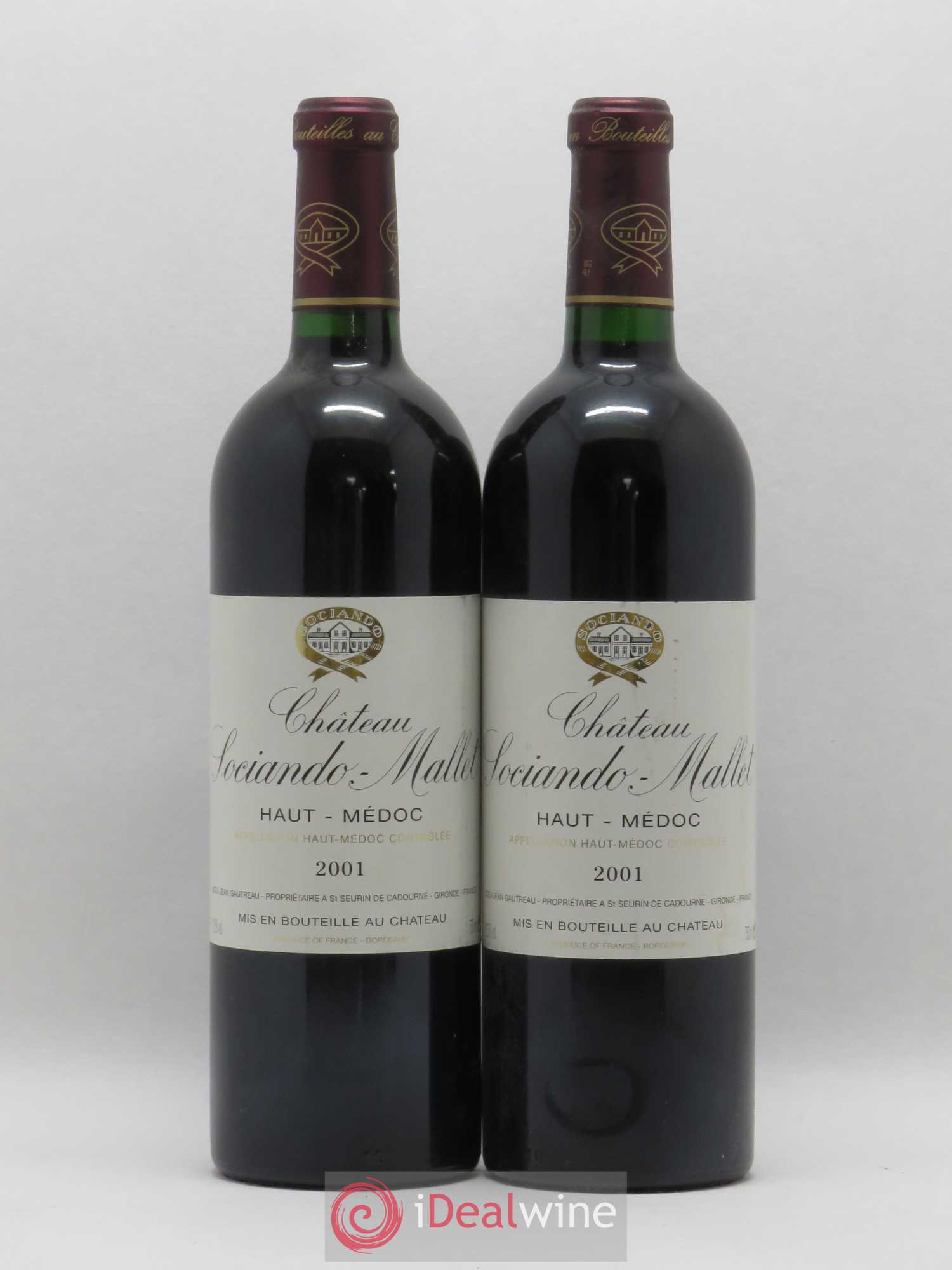Château Sociando Mallet 2001 - Lot de 2 bouteilles - 0