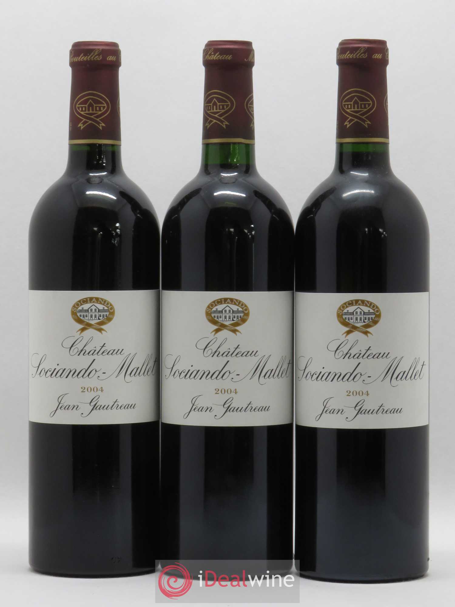 Château Sociando Mallet 2004 - Lot de 3 bouteilles - 0