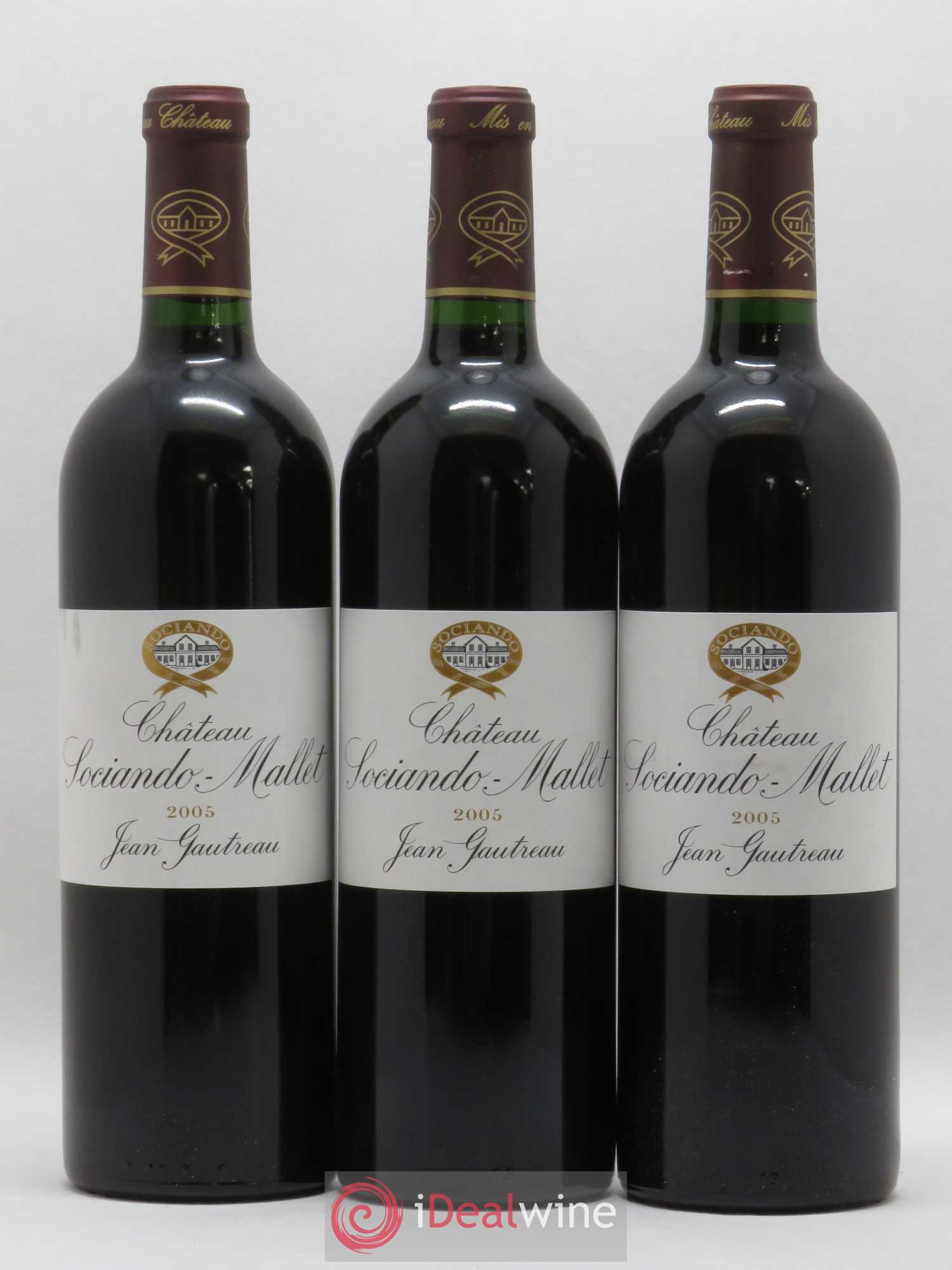 Château Sociando Mallet 2005 - Lot de 3 bouteilles - 0
