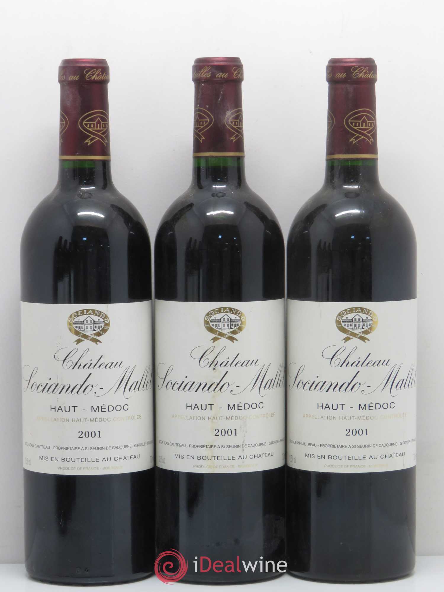 Château Sociando Mallet 2001 - Lot de 6 bouteilles - 1