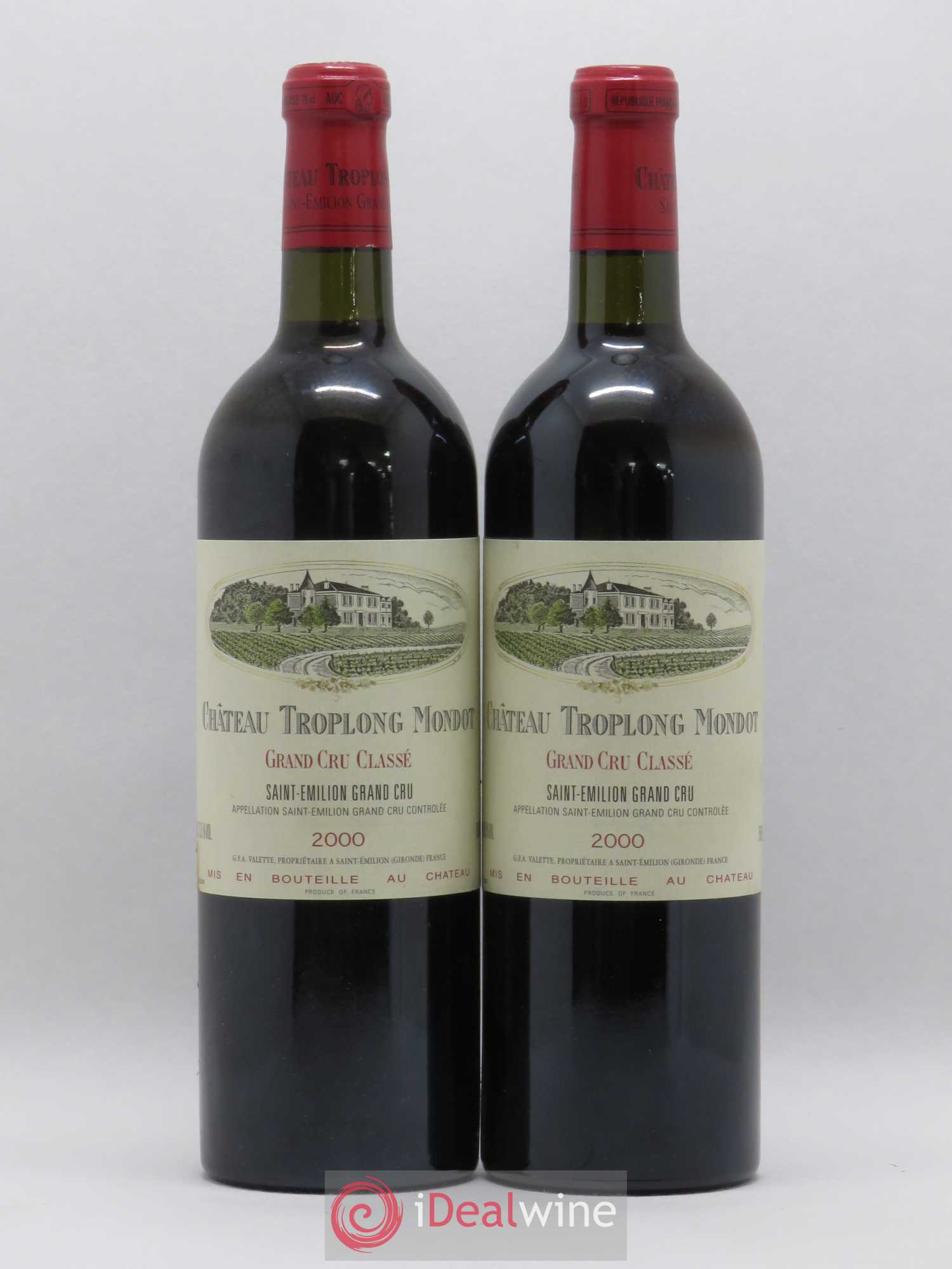 Château Troplong Mondot 1er Grand Cru Classé B 2000 - Lot de 2 bouteilles - 0
