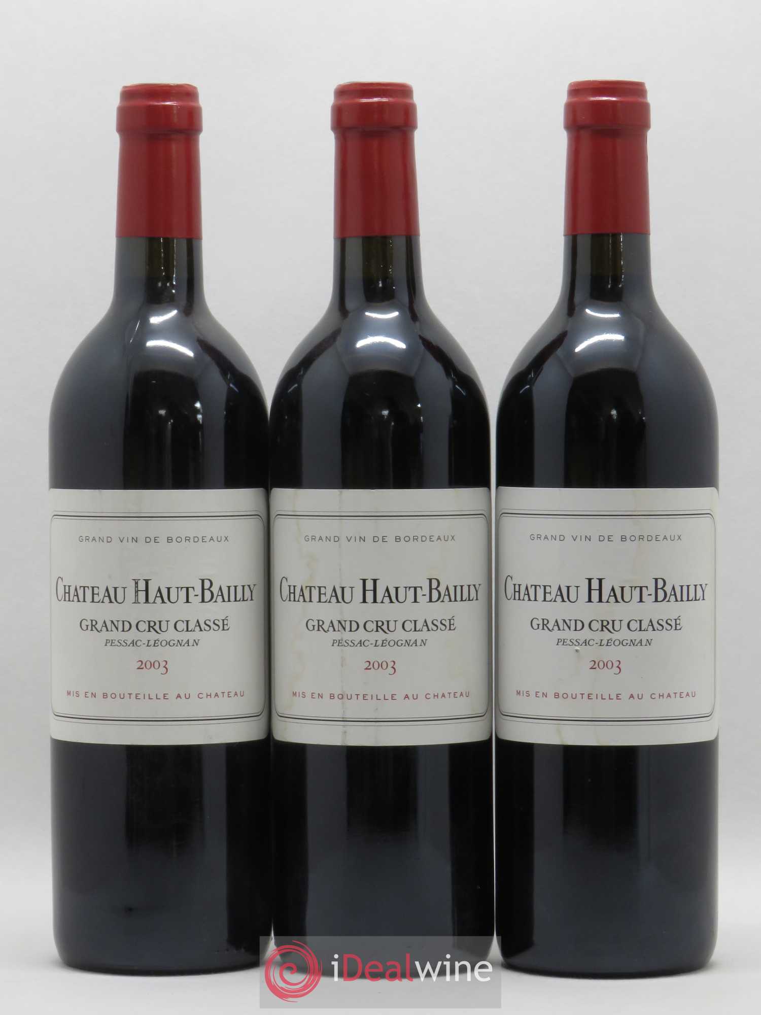 Château Haut-Bailly Cru Classé de Graves 2003 - Lot de 3 bouteilles - 0
