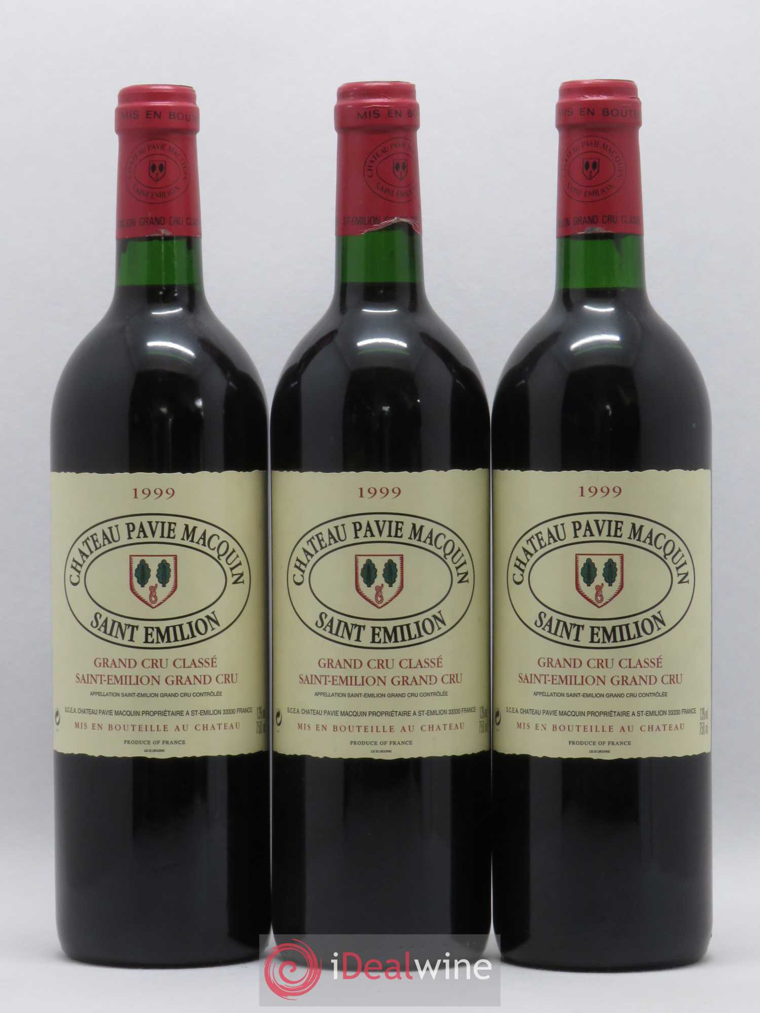 Château Pavie Macquin 1er Grand Cru Classé B 1999 - Lot de 3 bouteilles - 0