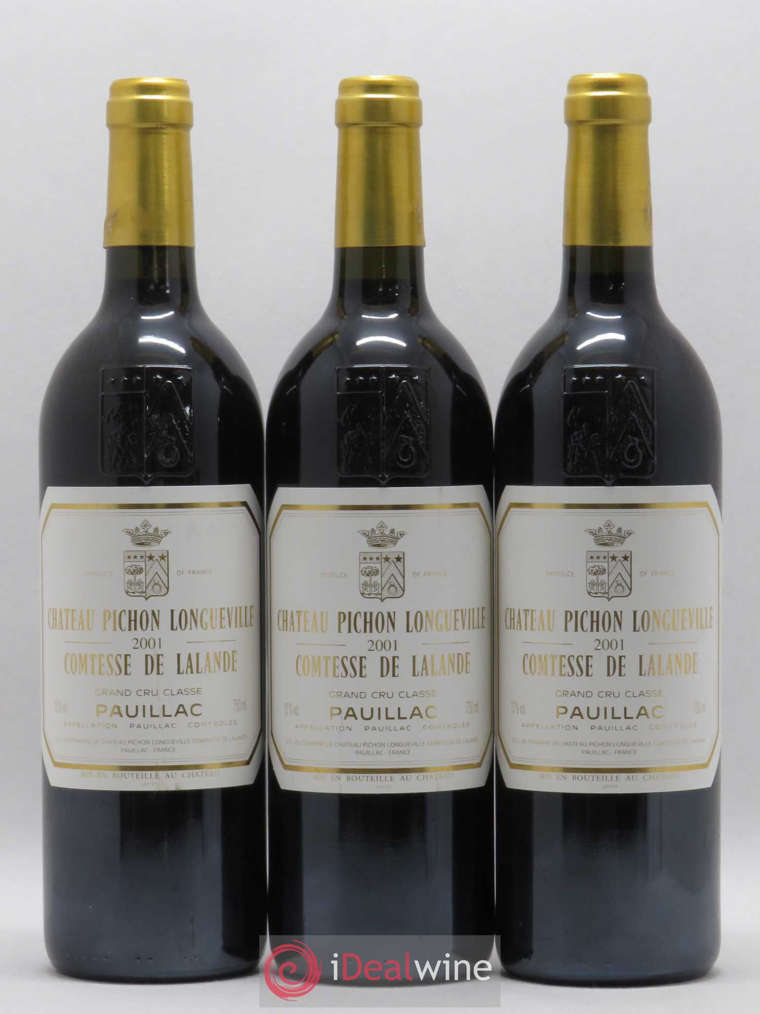 Château Pichon Longueville Comtesse de Lalande 2ème Grand Cru Classé 2001 - Lot de 3 bouteilles - 0