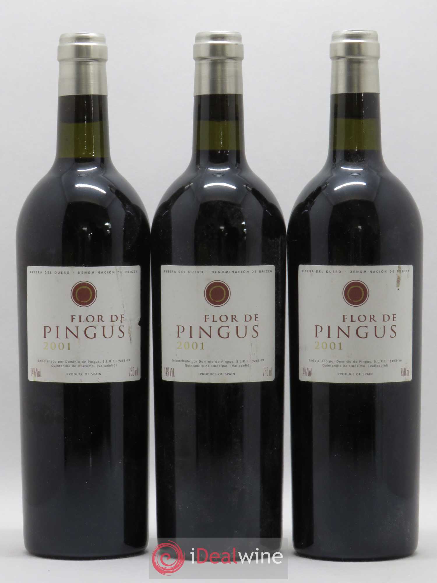 Ribera Del Duero Flor de Pingus Dominio de Pingus - Peter Sisseck 2001 - Lot de 3 bouteilles - 0