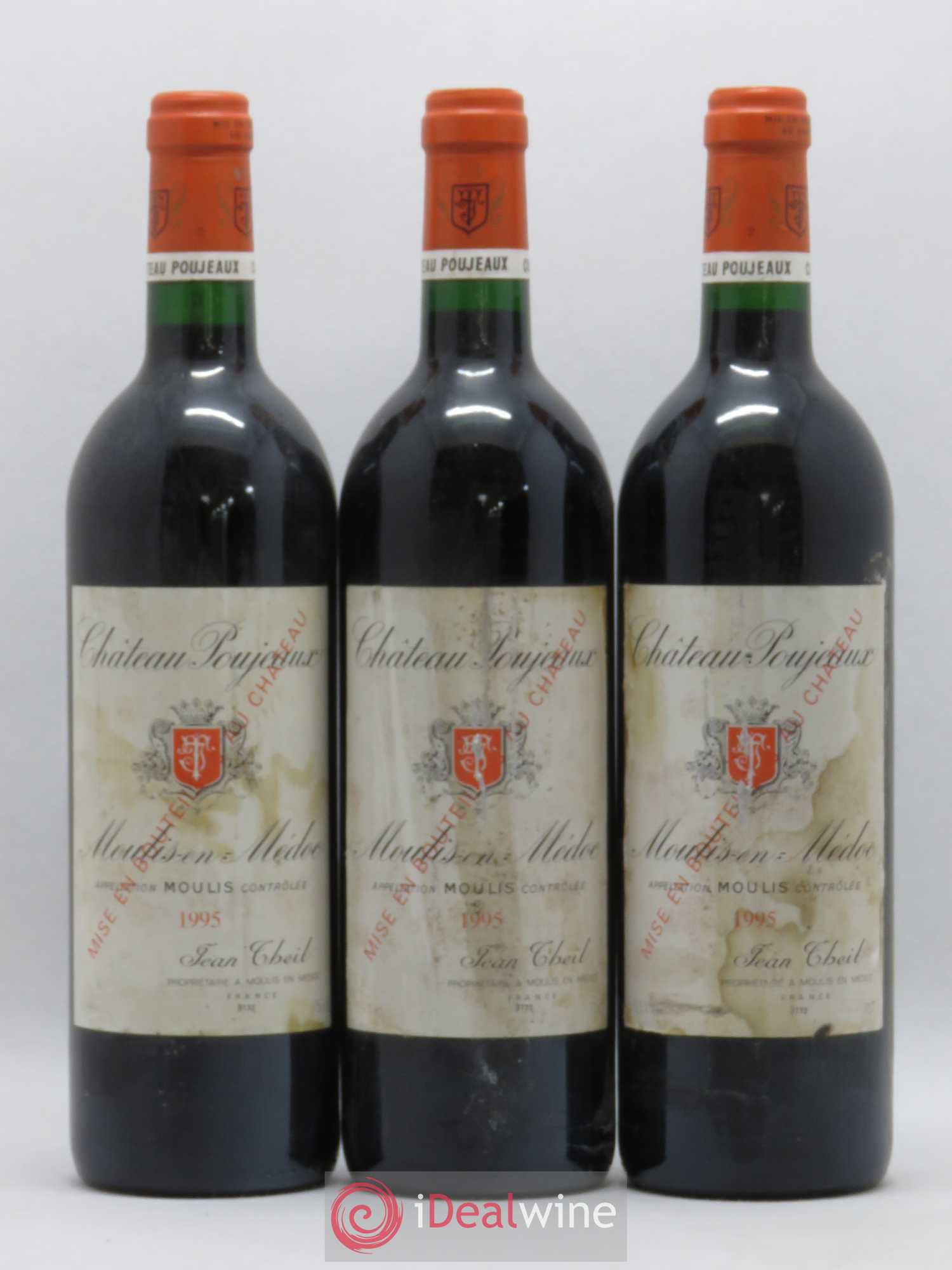 Château Poujeaux 1995 - Lot de 3 bouteilles - 0