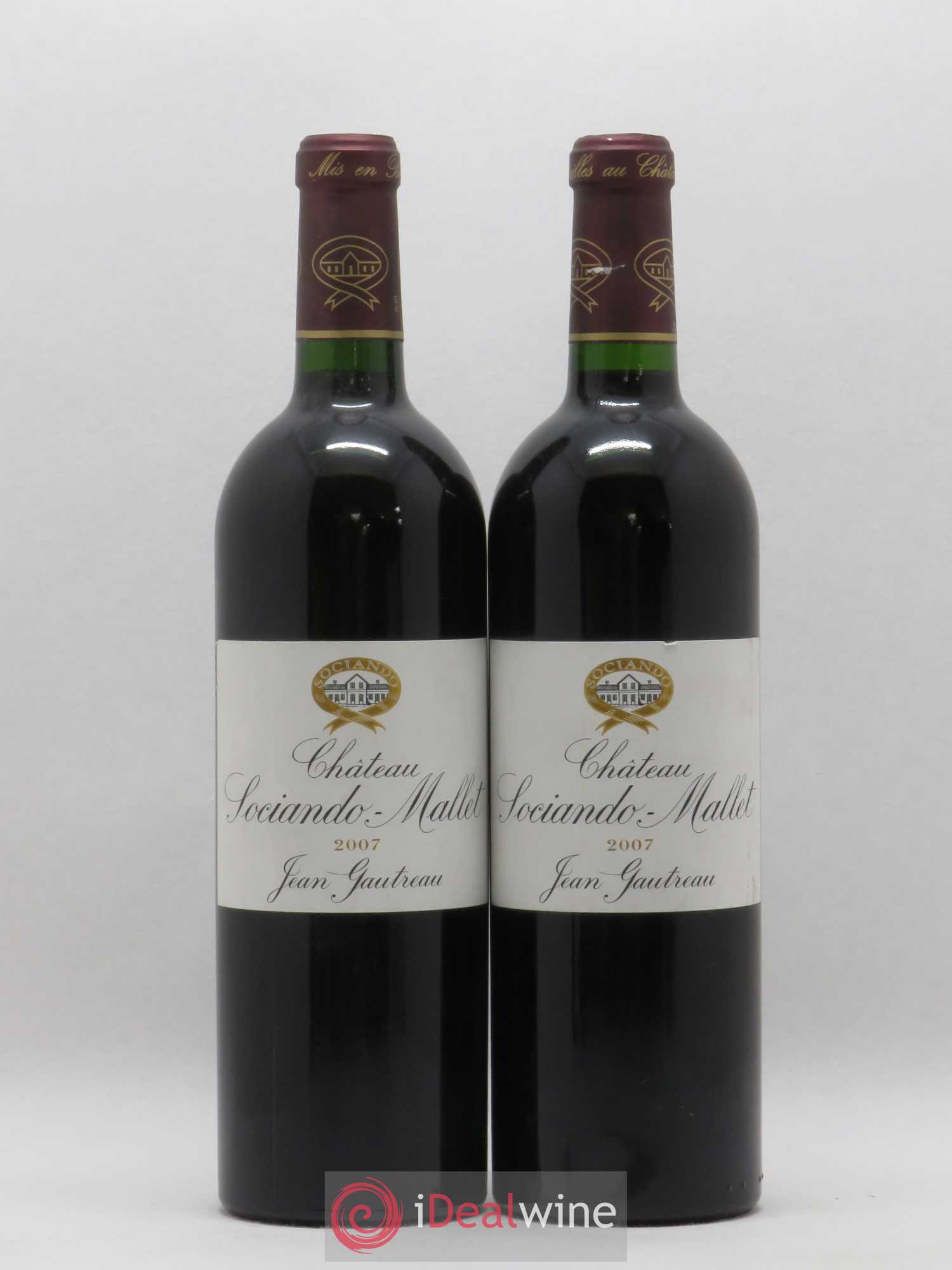 Château Sociando Mallet 2007 - Lot de 2 bouteilles - 0