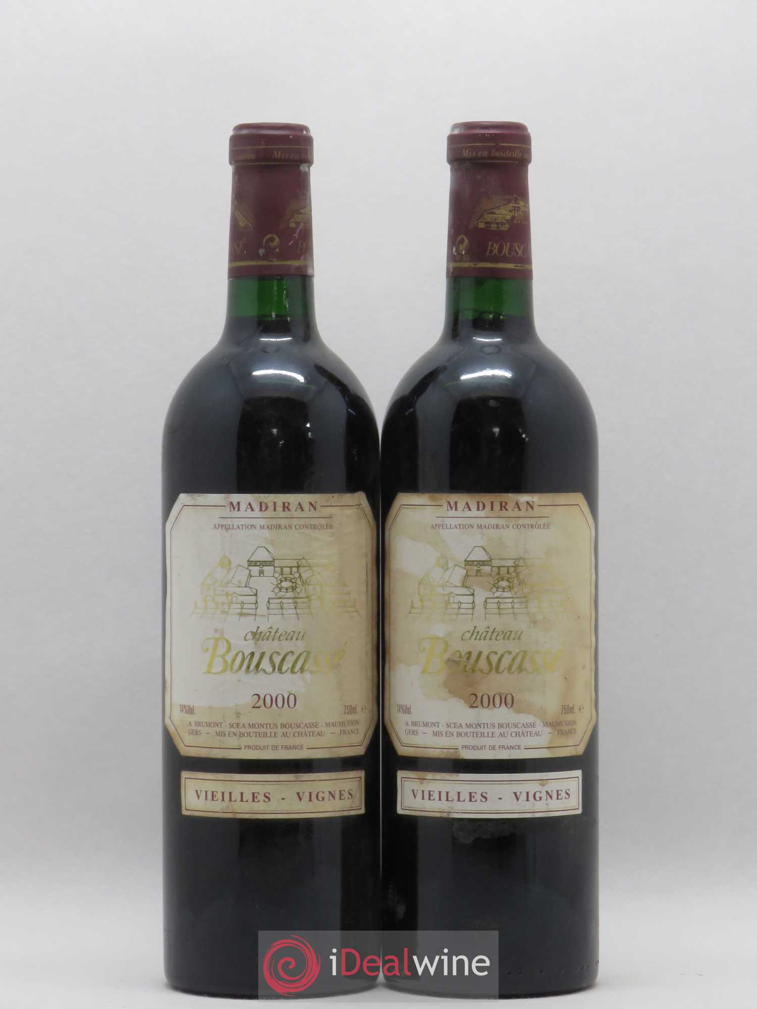 Madiran Vieilles Vignes Château Bouscassé - Alain Brumont 2000 - Lot de 2 bouteilles - 0