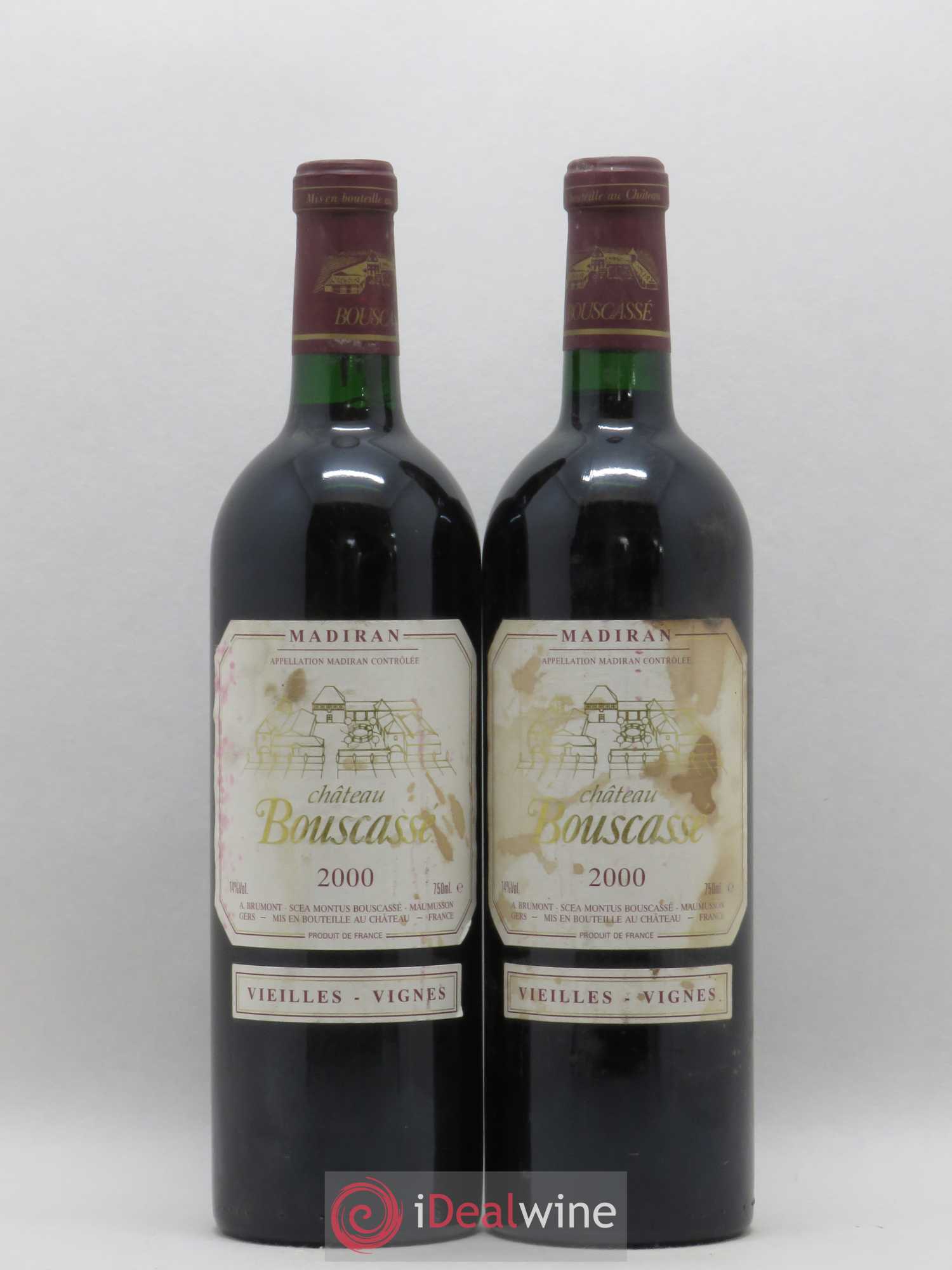 Madiran Vieilles Vignes Château Bouscassé - Alain Brumont 2000 - Lot de 2 bouteilles - 0