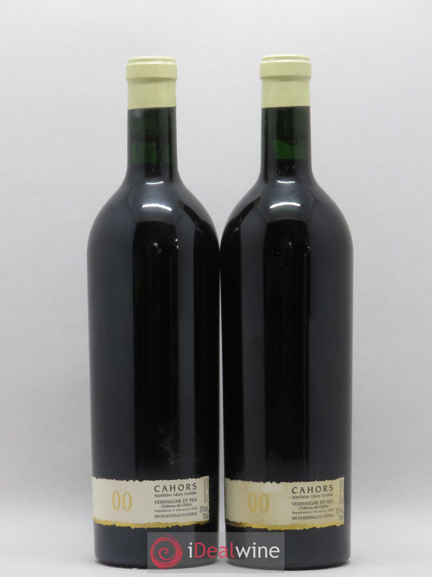 Cahors Château du Cèdre GC Pascal et Jean-Marc Verhaeghe 2000 - Lot de 2 bouteilles - 1