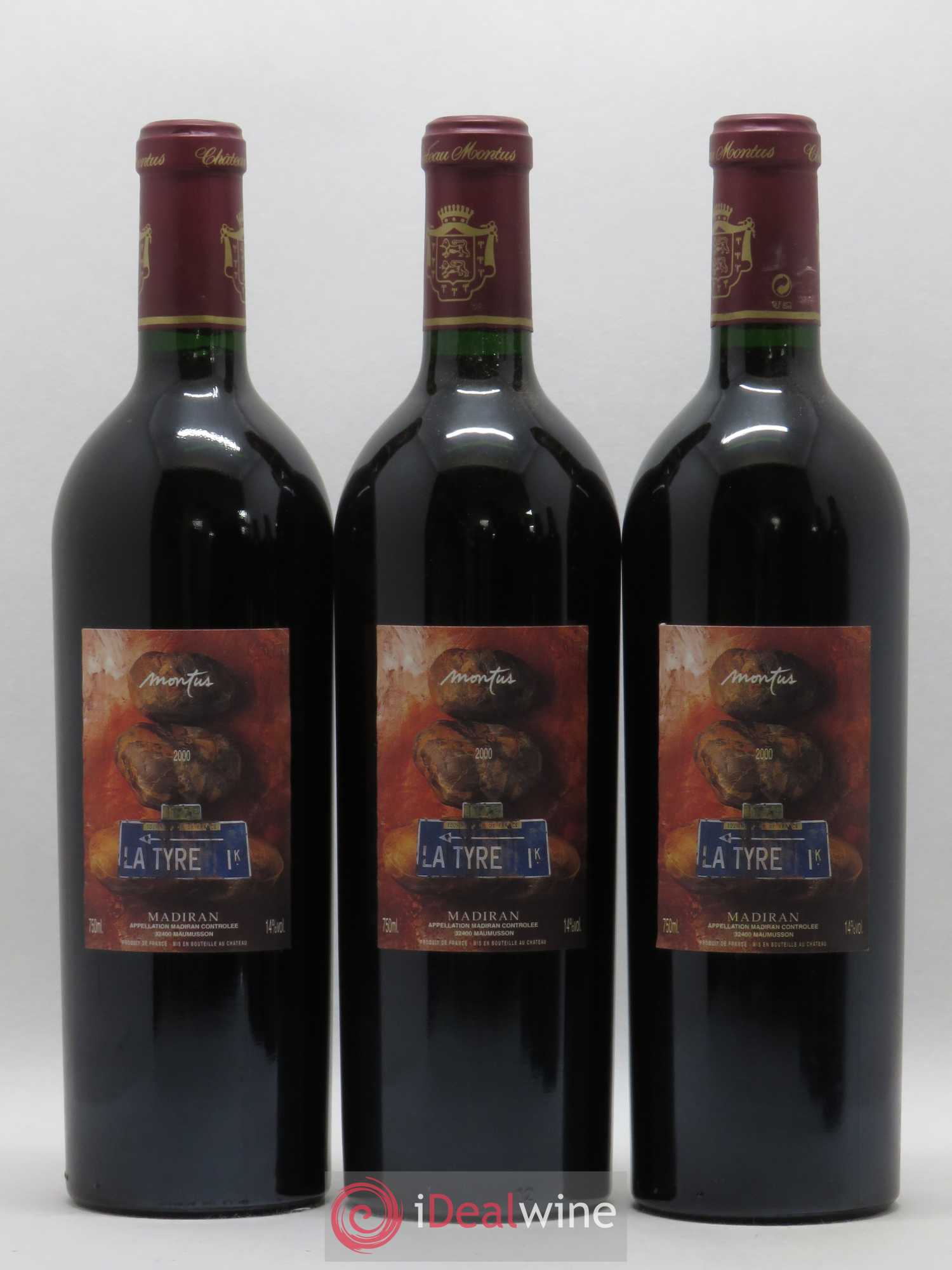 Madiran Château Montus-La Tyre Alain Brumont 2000 - Lot de 6 bouteilles - 1