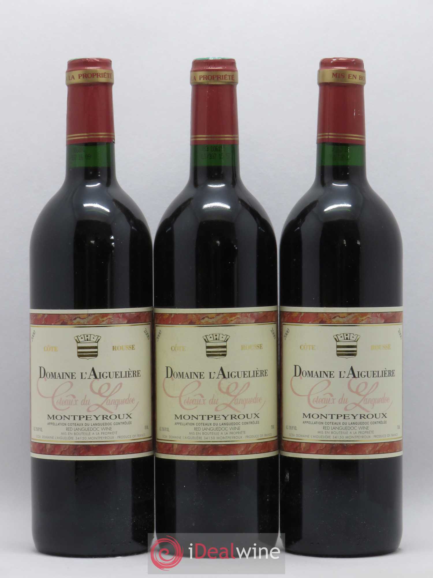 Languedoc Montpeyroux Domaine de l' Aiguelière Cote Rousse A. Commeyras 2000 - Lot de 3 bouteilles - 0