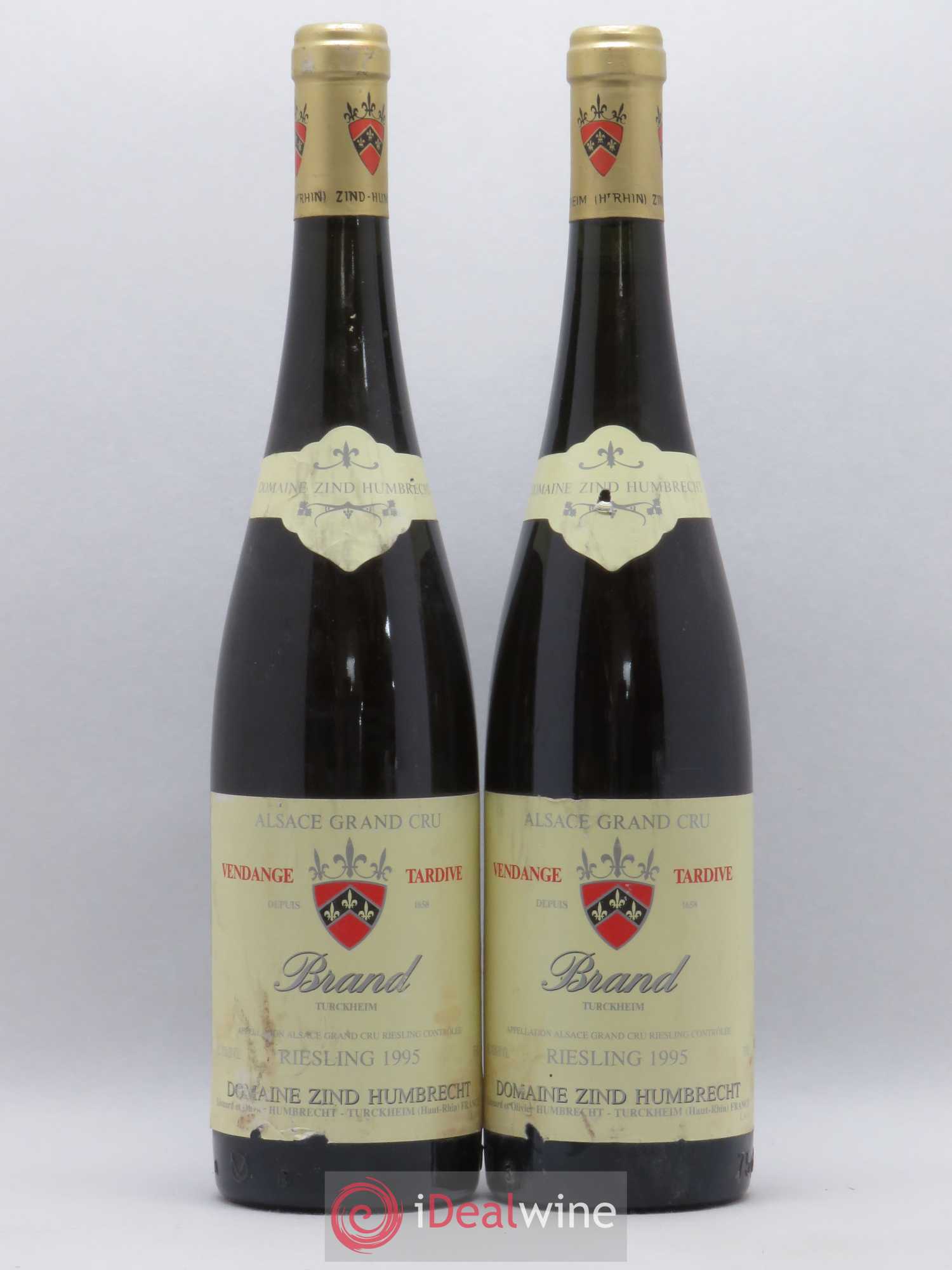Alsace Riesling Grand Cru Brand Vendanges Tardives Zind-Humbrecht (Domaine) 1995 - Lotto di 2 bottiglie - 0