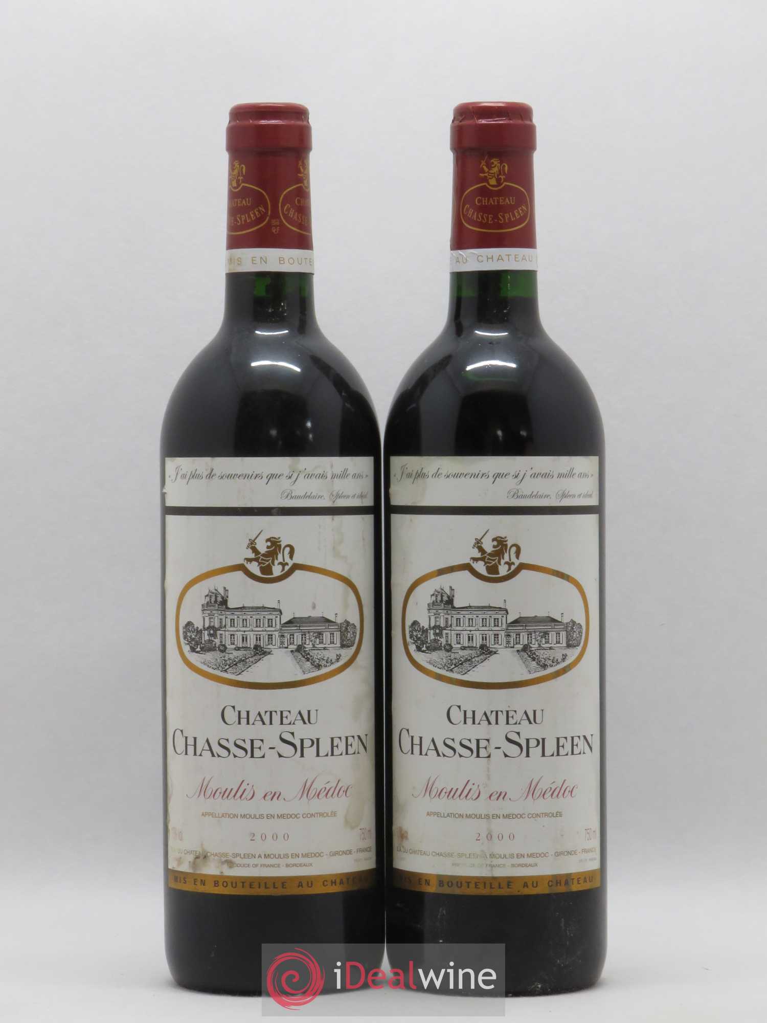 Château Chasse Spleen 2000 - Lot de 2 bouteilles - 0