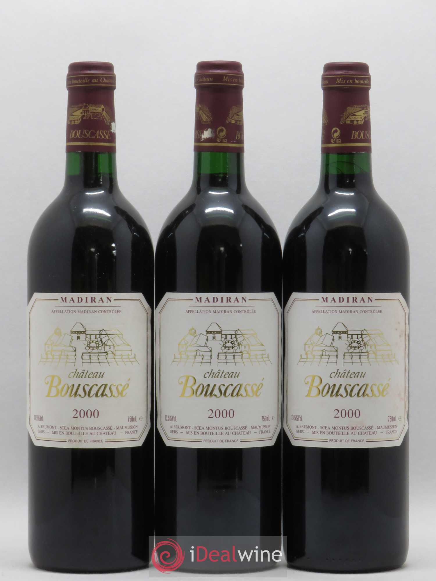 Madiran Château Bouscassé Alain Brumont 2000 - Lot de 3 bouteilles - 0