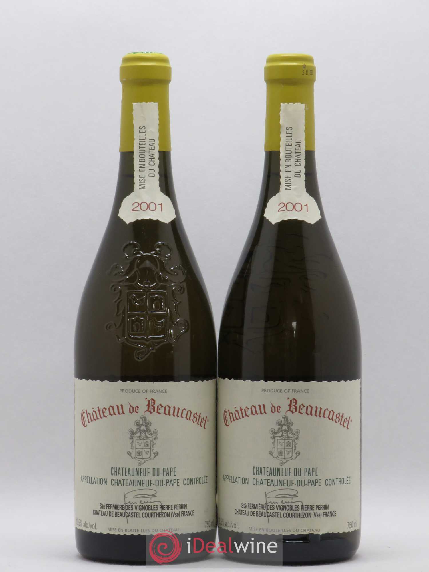 Châteauneuf-du-Pape Château de Beaucastel Famille Perrin 2001 - Lot de 2 bouteilles - 0