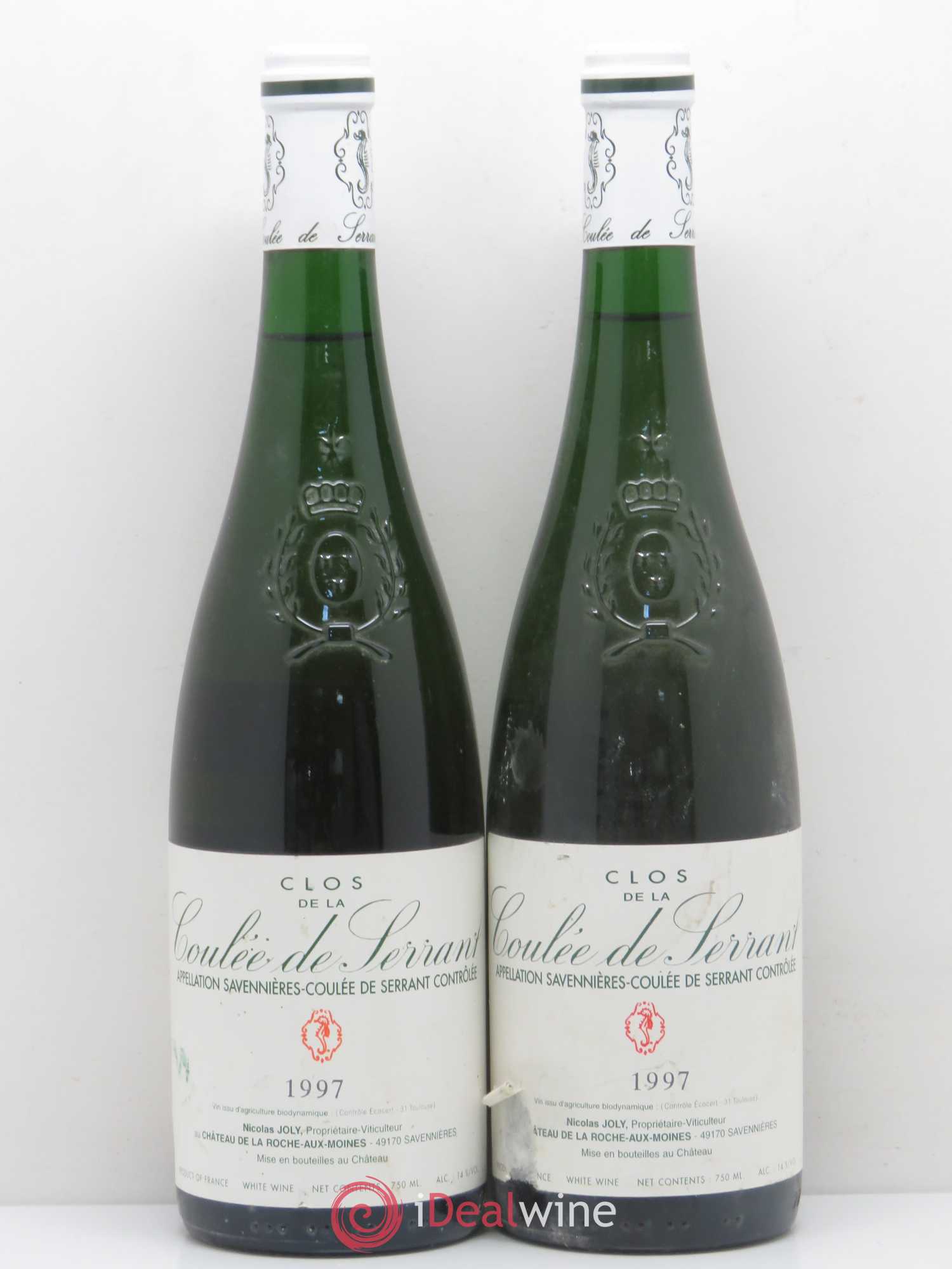 Savennières Clos de la Coulée de Serrant Vignobles de la Coulée de Serrant - Nicolas Joly 1997 - Lot de 2 bouteilles - 0