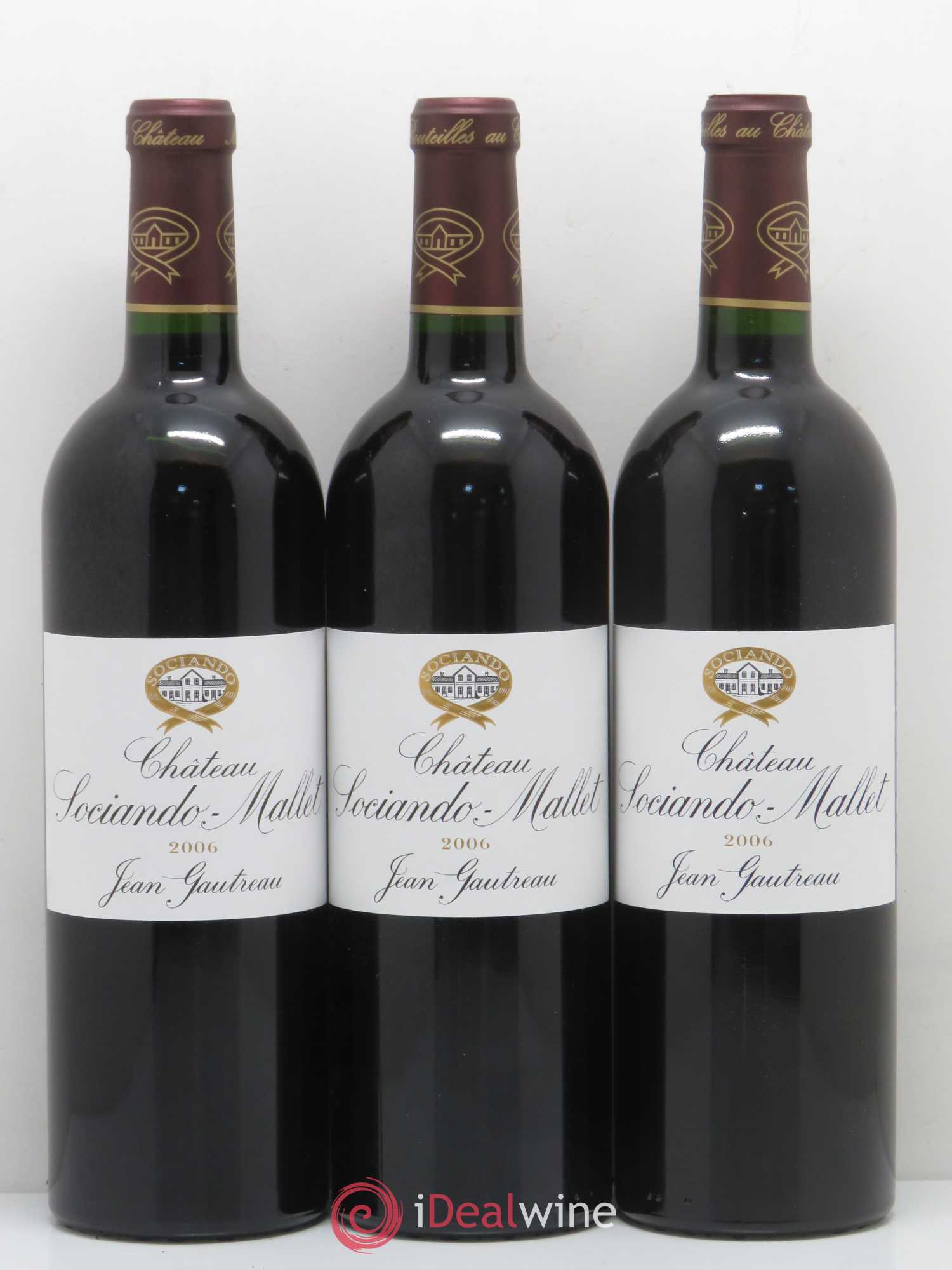Château Sociando Mallet 2006 - Lot de 3 bouteilles - 0
