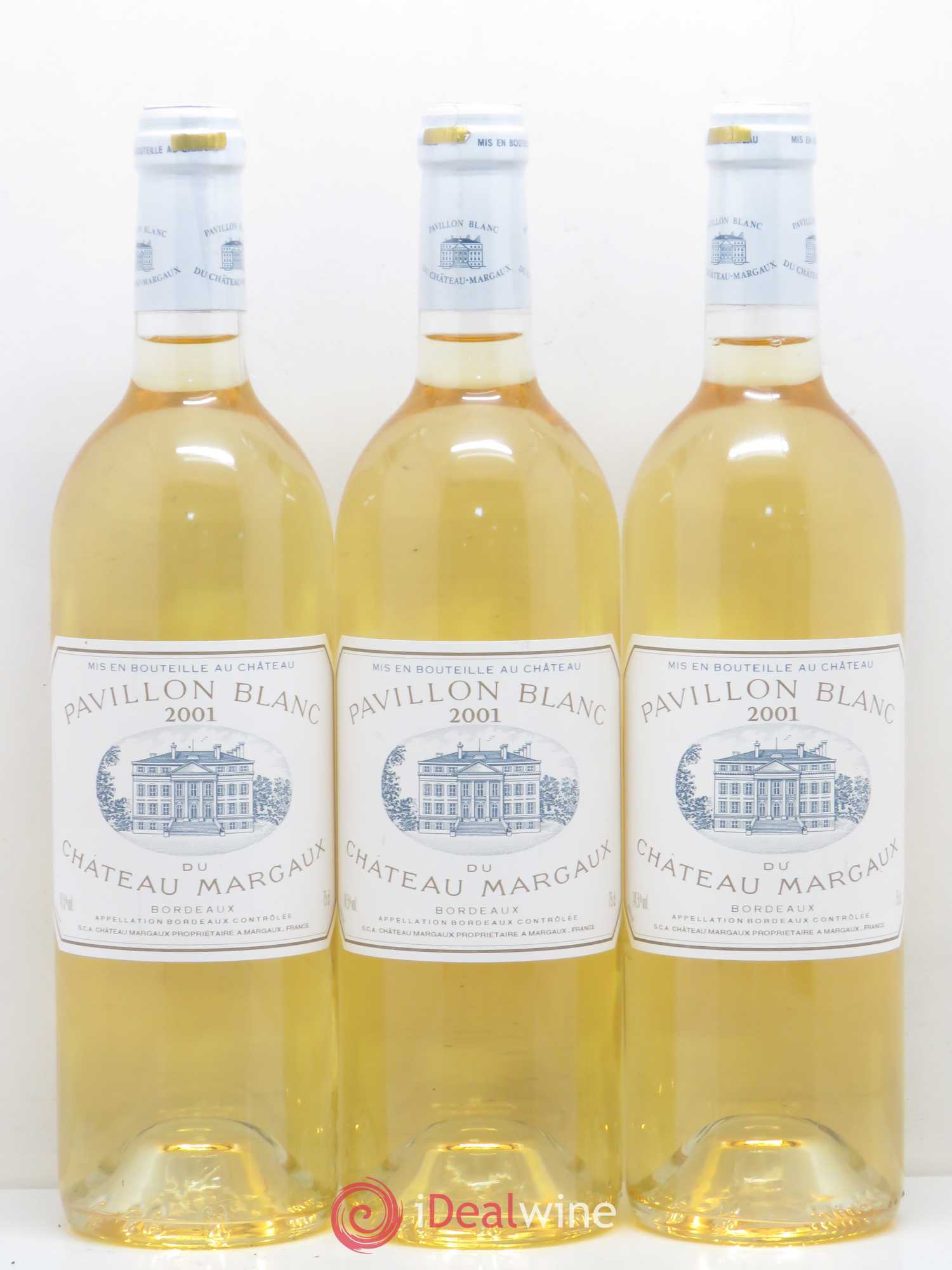 Pavillon Blanc du Château Margaux 2001 - Lot de 3 bouteilles - 0