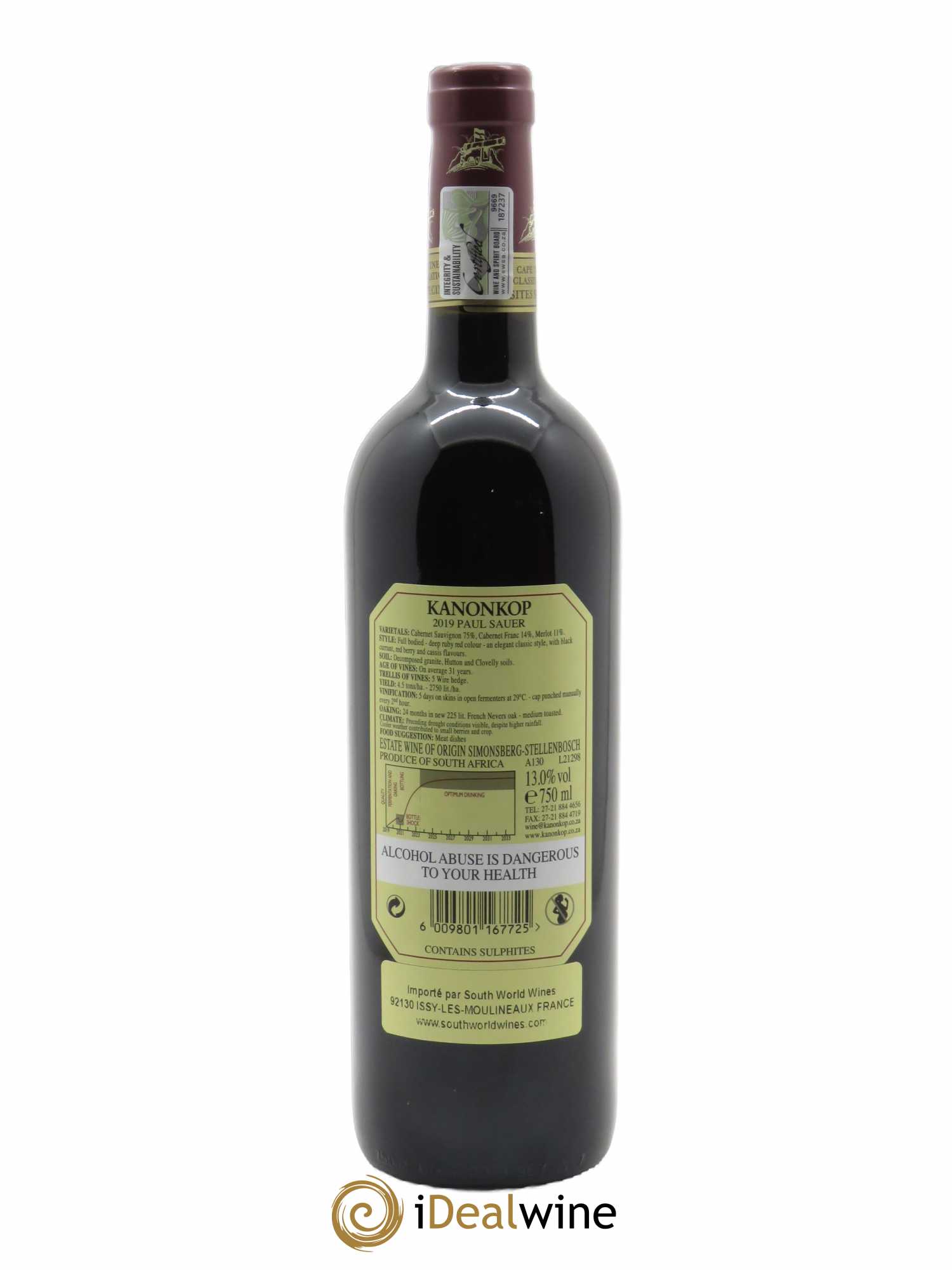 Stellenbosch Kanonkop Paul Sauer 2019 - Lot of 1 bottle - 1