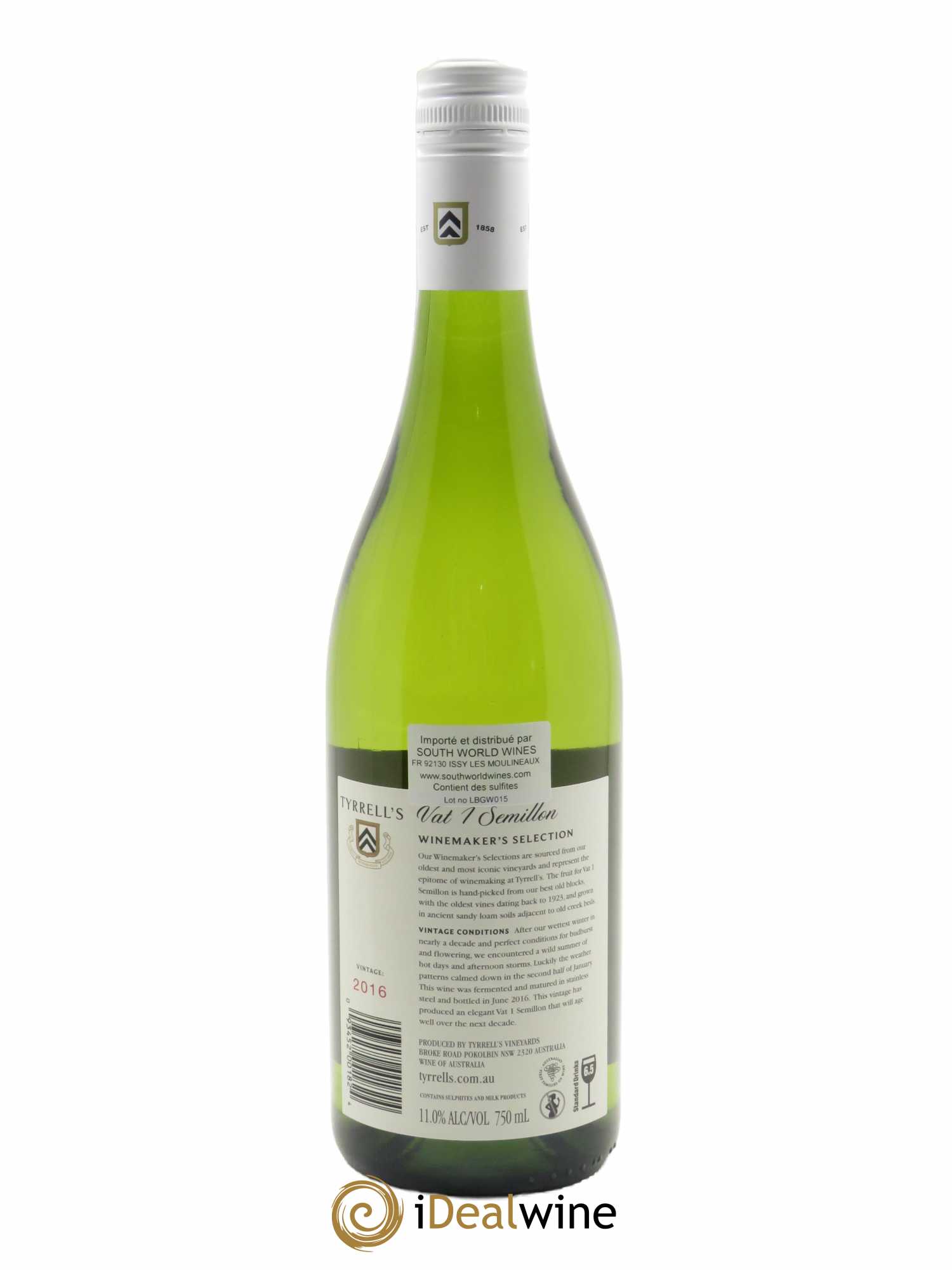 Hunter Valley Tyrrell's Wines Vat 1 Semillon 2016 - Lot de 1 bouteille - 1