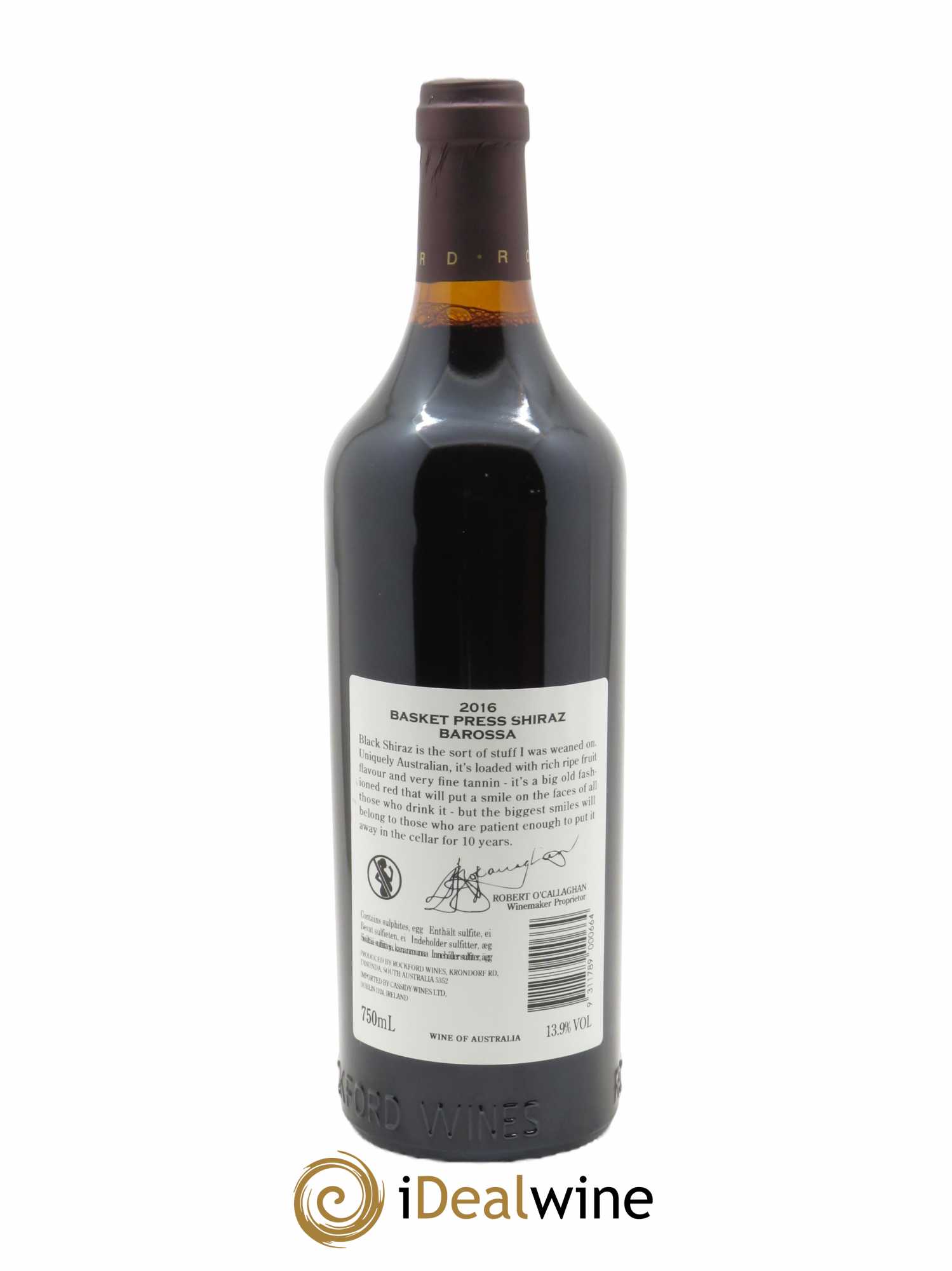 Barossa Valley Rockford Basket Press Shiraz 2016 - Lot of 1 bottle - 1