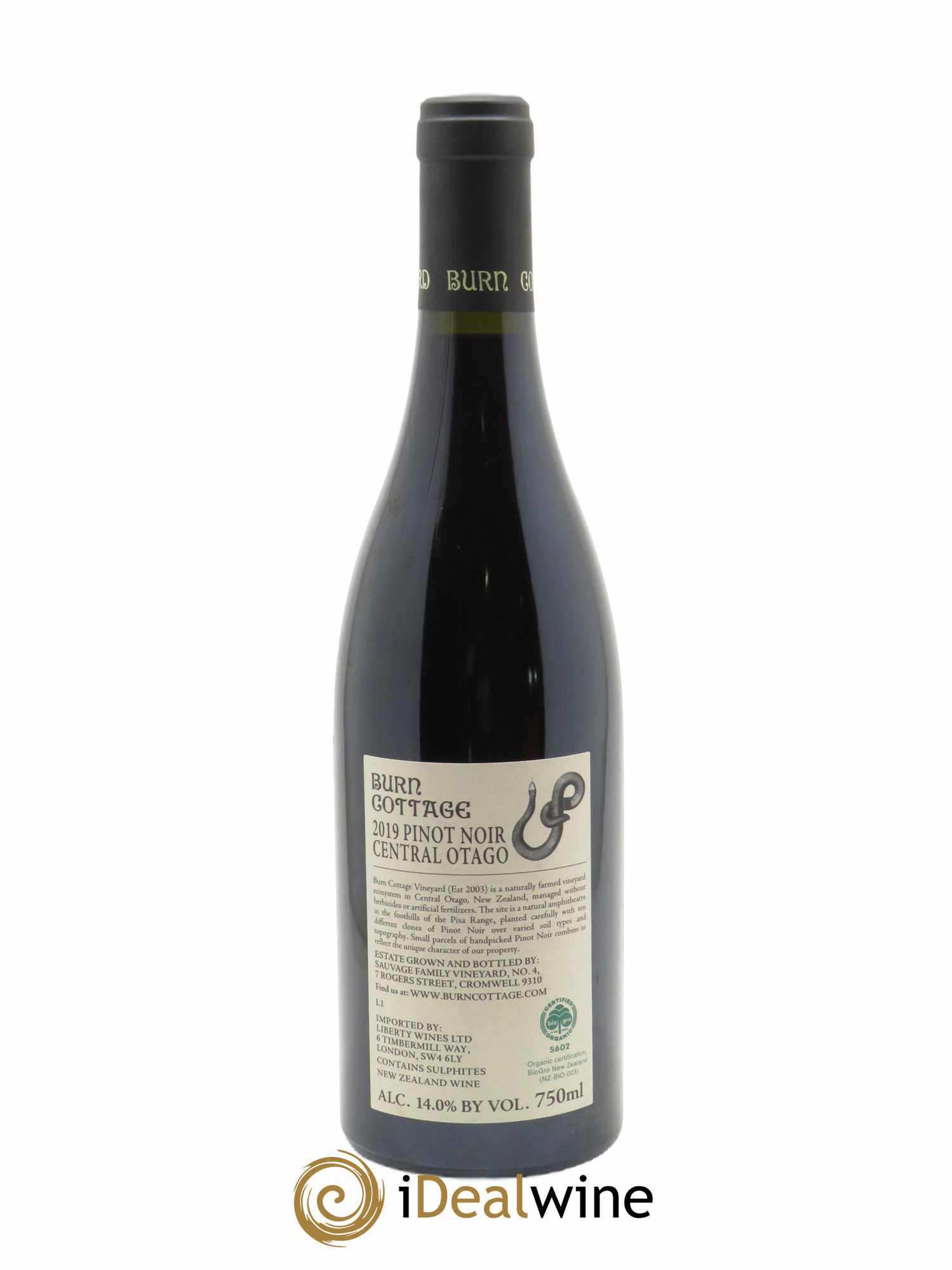 Central Otago Burn Cottage Vineyard Pinot Noir 2019 - Lot de 1 bouteille - 2