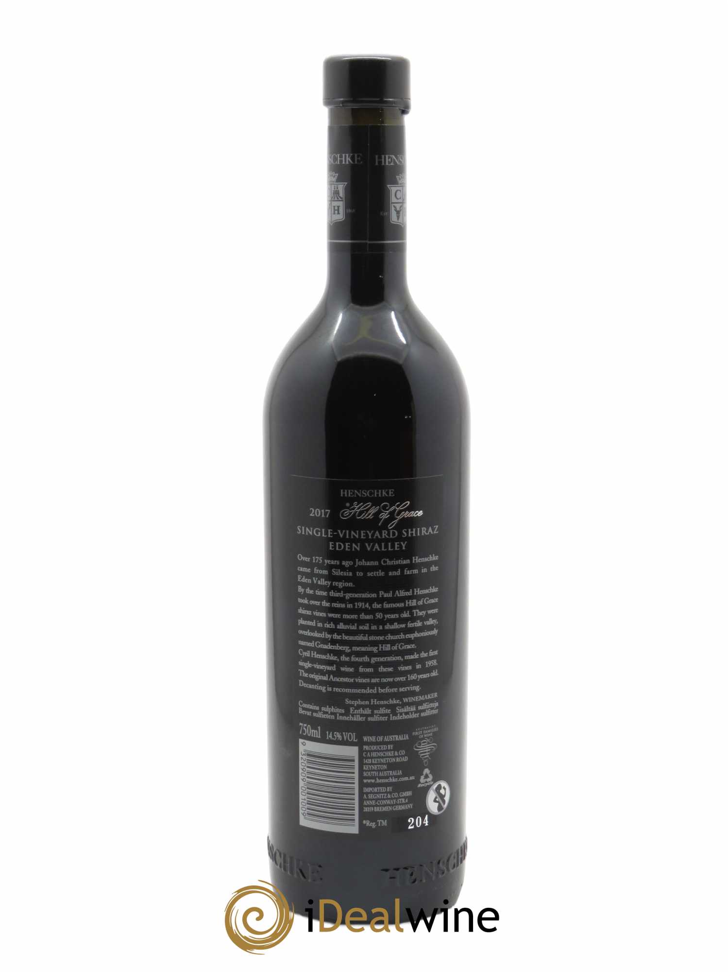 Eden Valley Hill of Grace Shiraz Henschke 2017 - Lot de 1 bouteille - 2