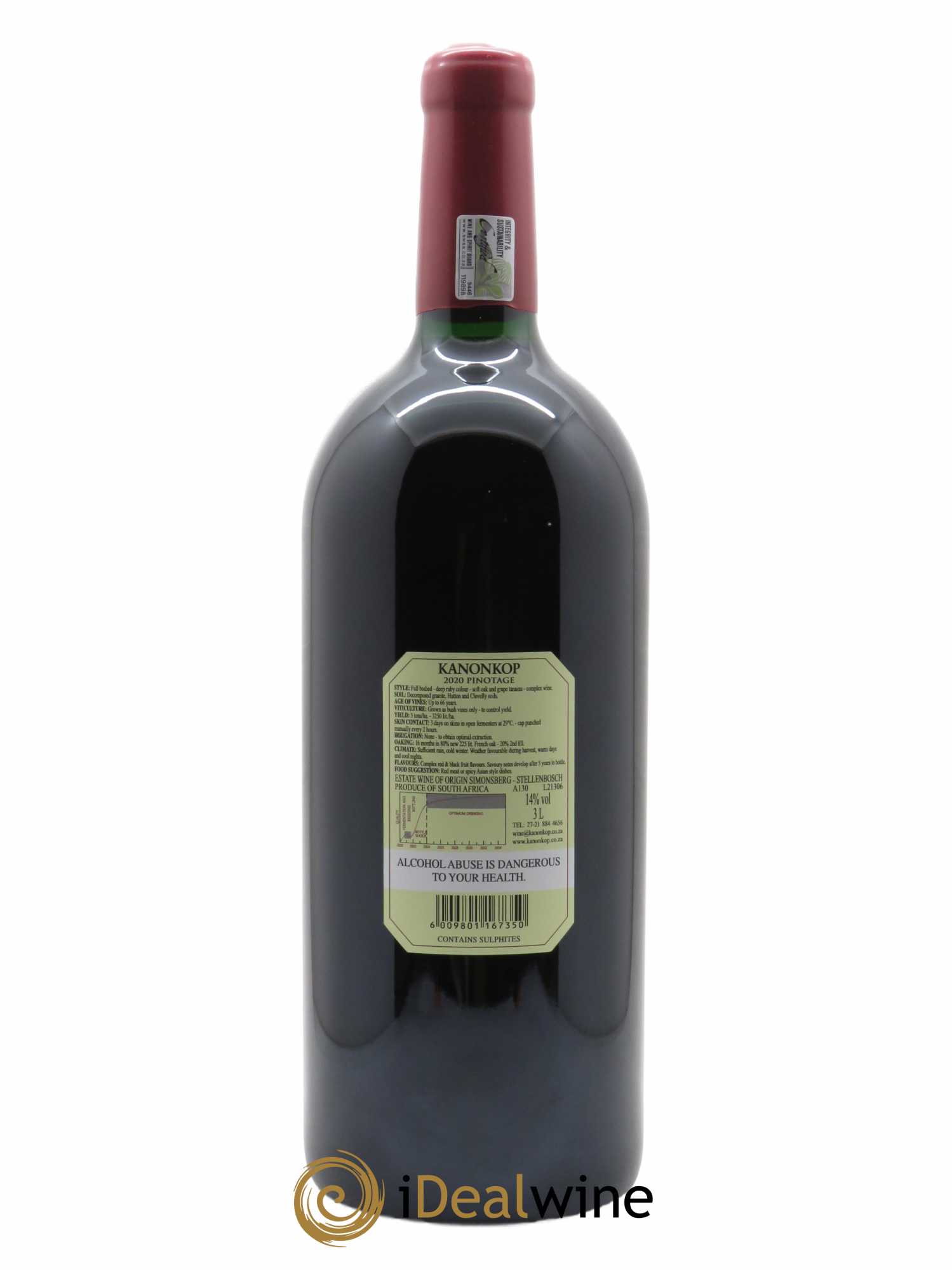 Stellenbosch Kanonkop Pinotage 2020 - Lot de 1 double magnum - 1