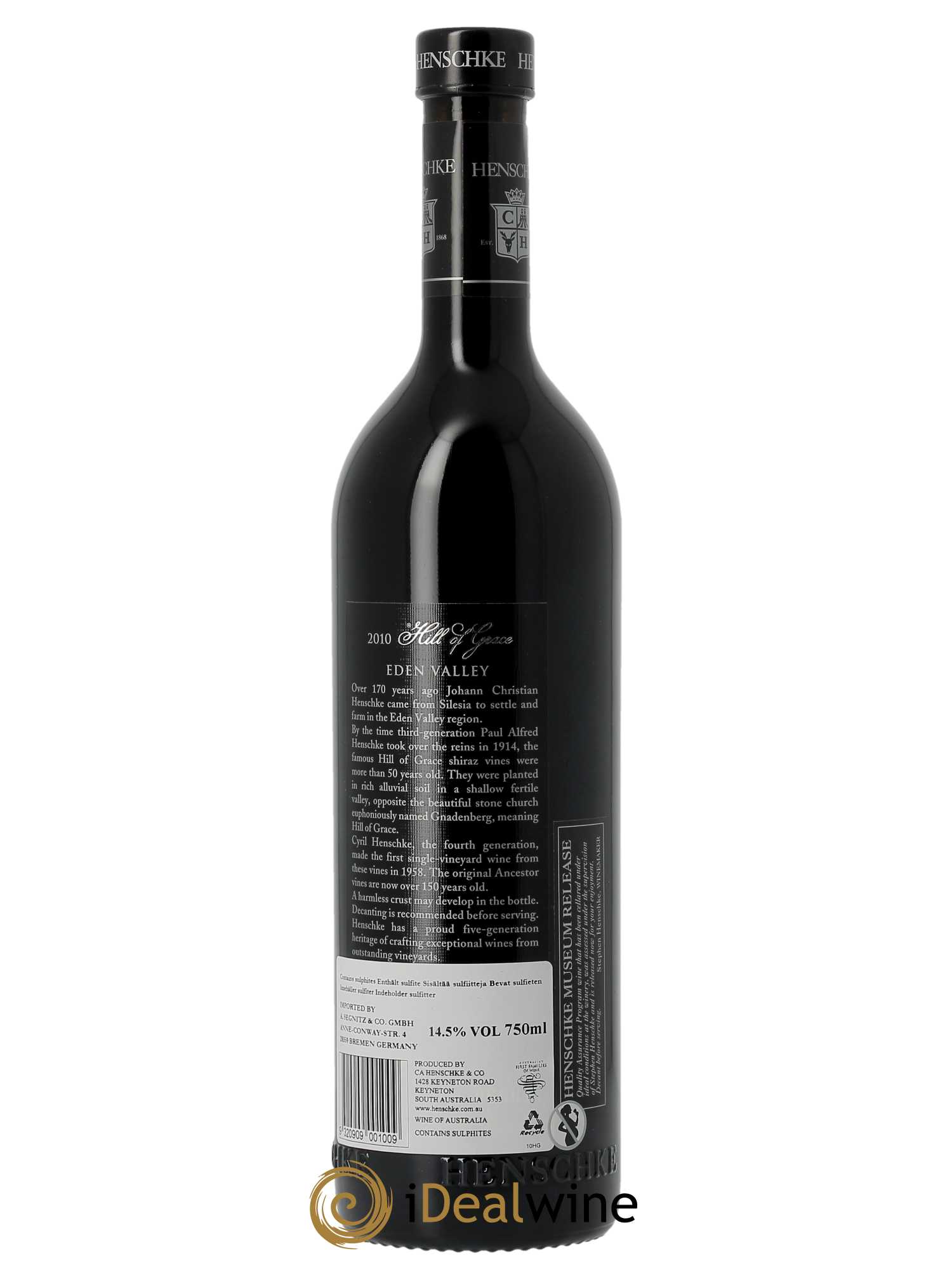 Eden Valley Hill of Grace Shiraz Henschke 2010 - Posten von 1 Flasche - 2