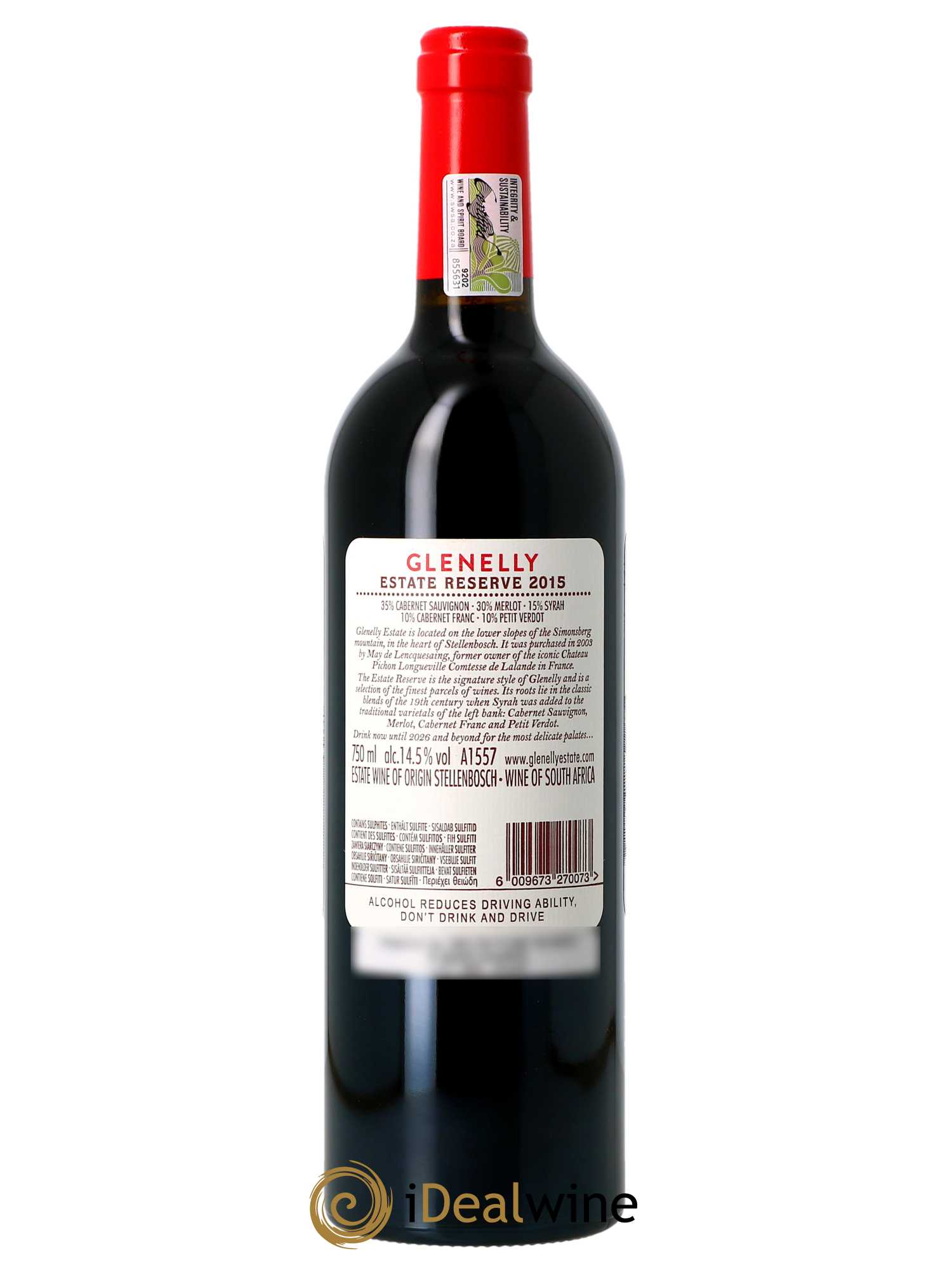 Stellenbosch Glenelly Estate Reserve Rouge 2015 - Posten von 1 Flasche - 1