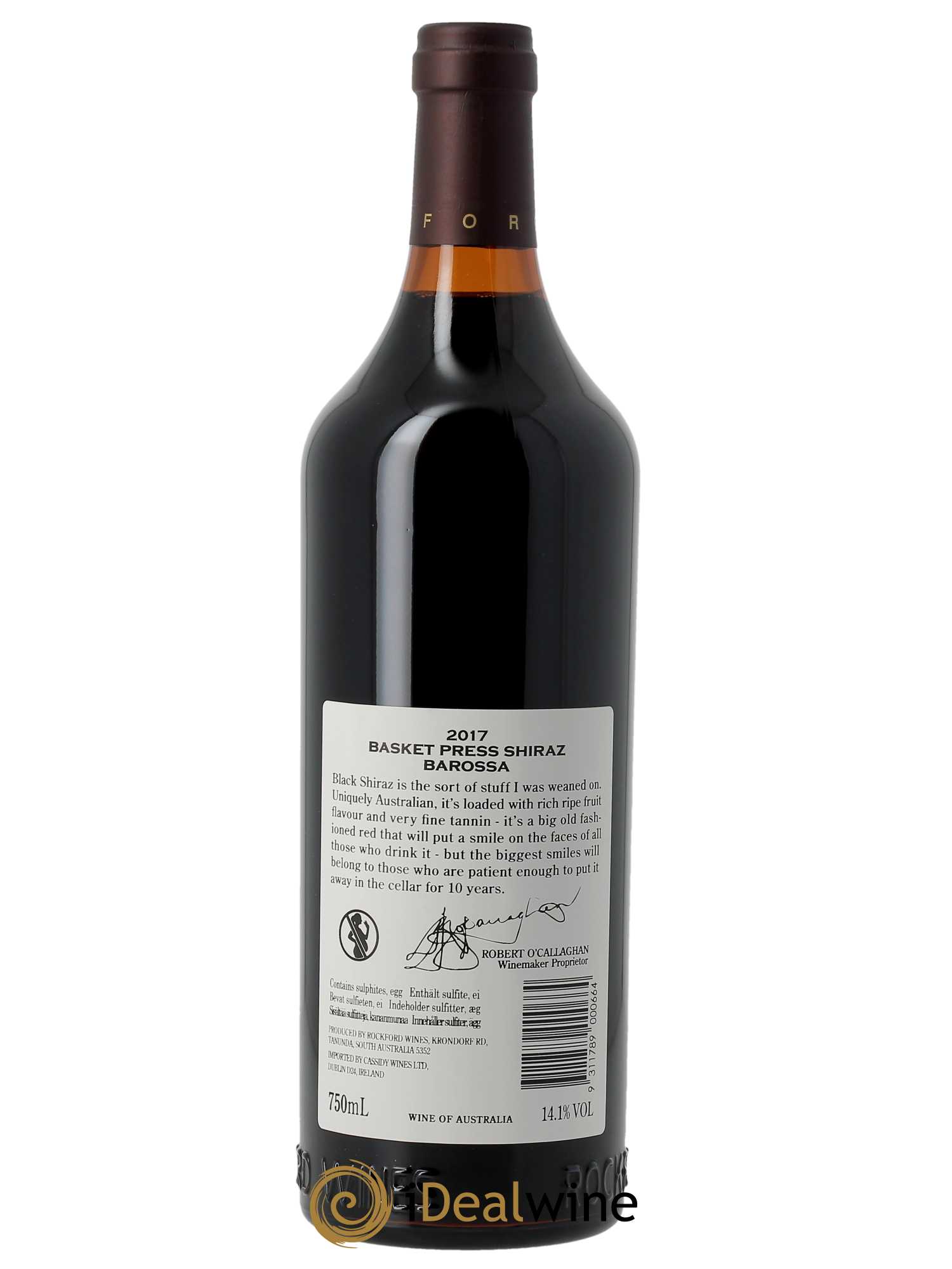Barossa Valley Rockford Basket Press Shiraz 2017 - Lotto di 1 bottiglia - 1