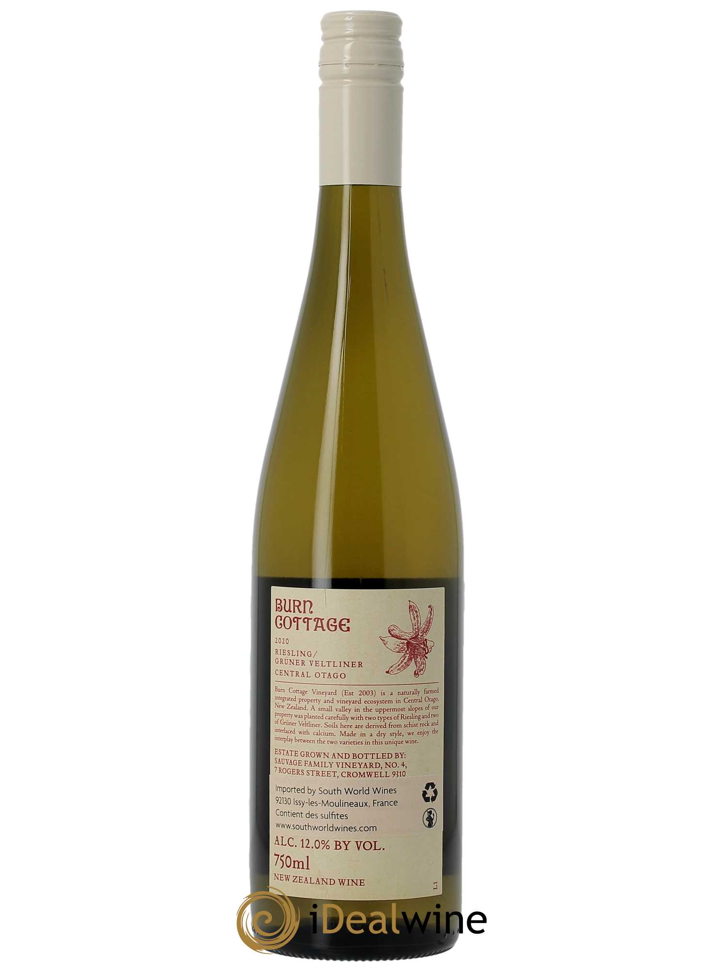 Central Otago Burn Cottage Vineyard Riesling Gruner Veltliner  2020 - Lot of 1 bottle - 1