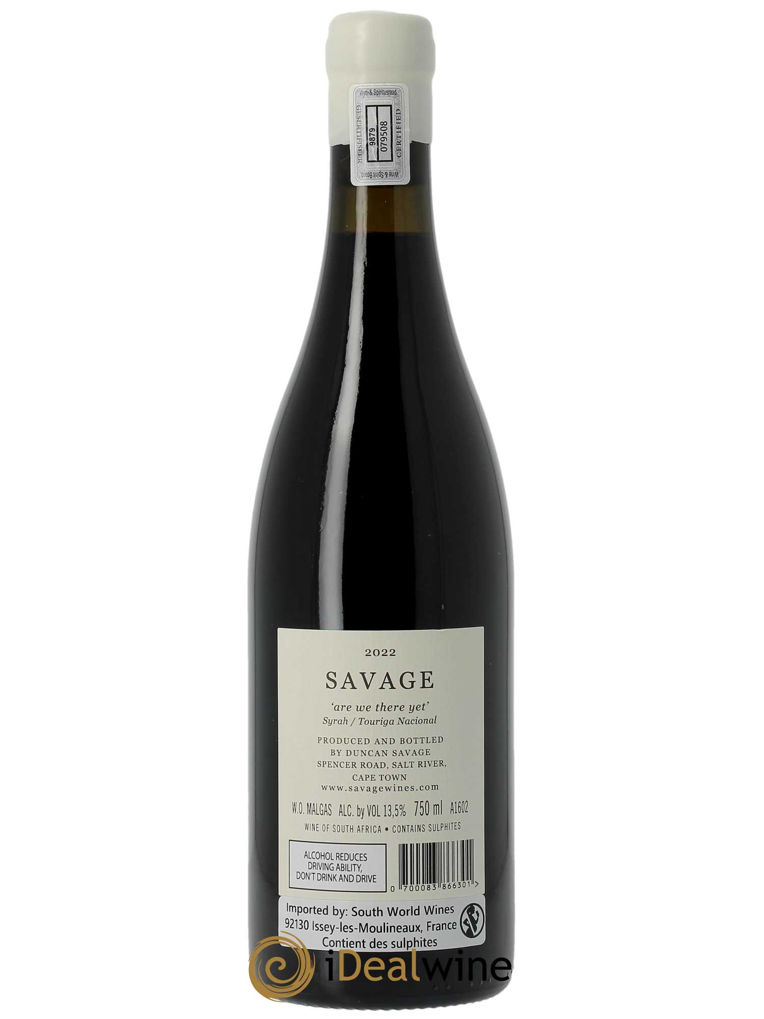 Western Cape Savage Are We There Yet 2022 - Lot de 1 bouteille - 1