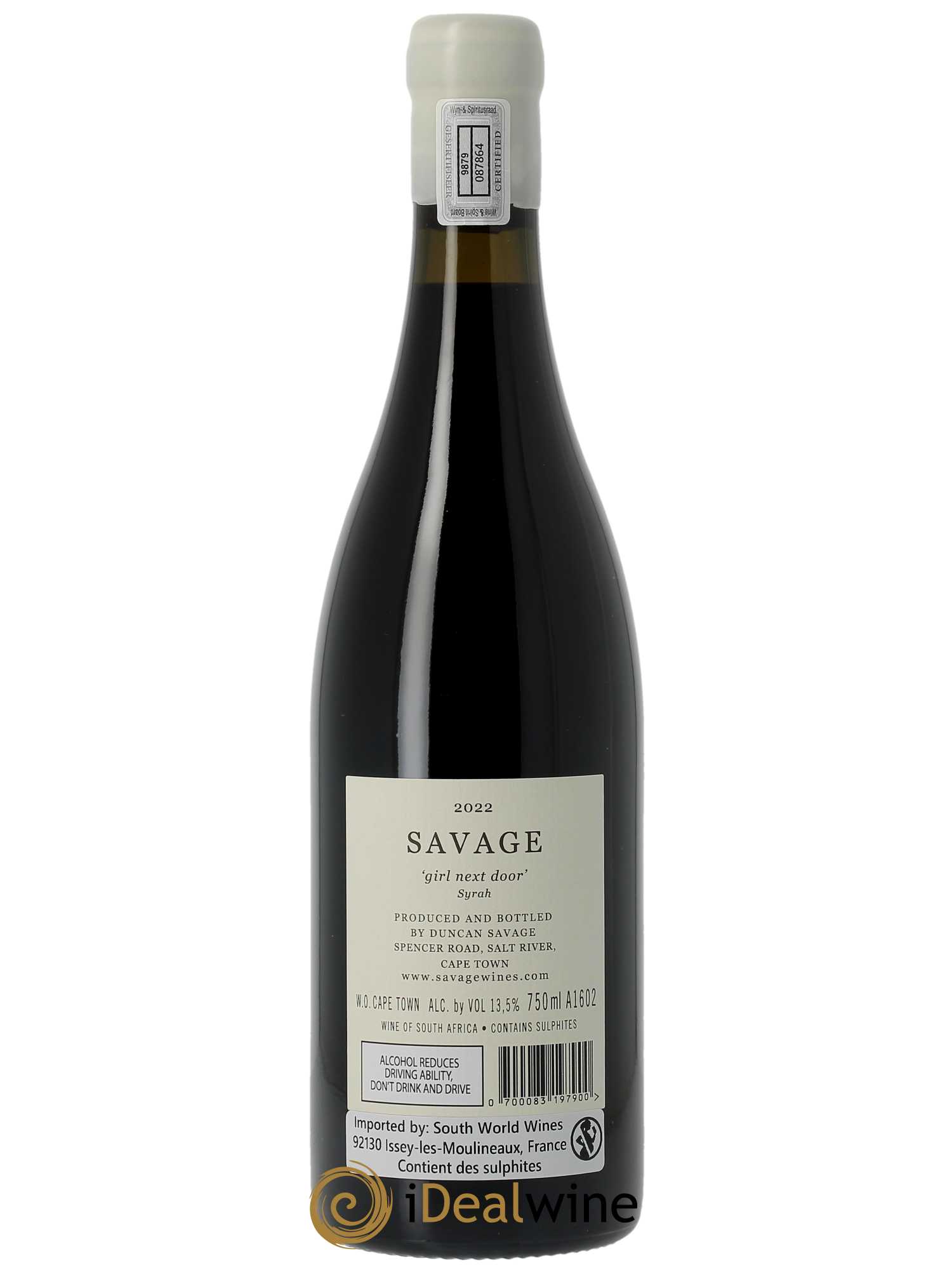 Western Cape Savage Girl Next Door Syrah 2022 - Lot de 1 bouteille - 1