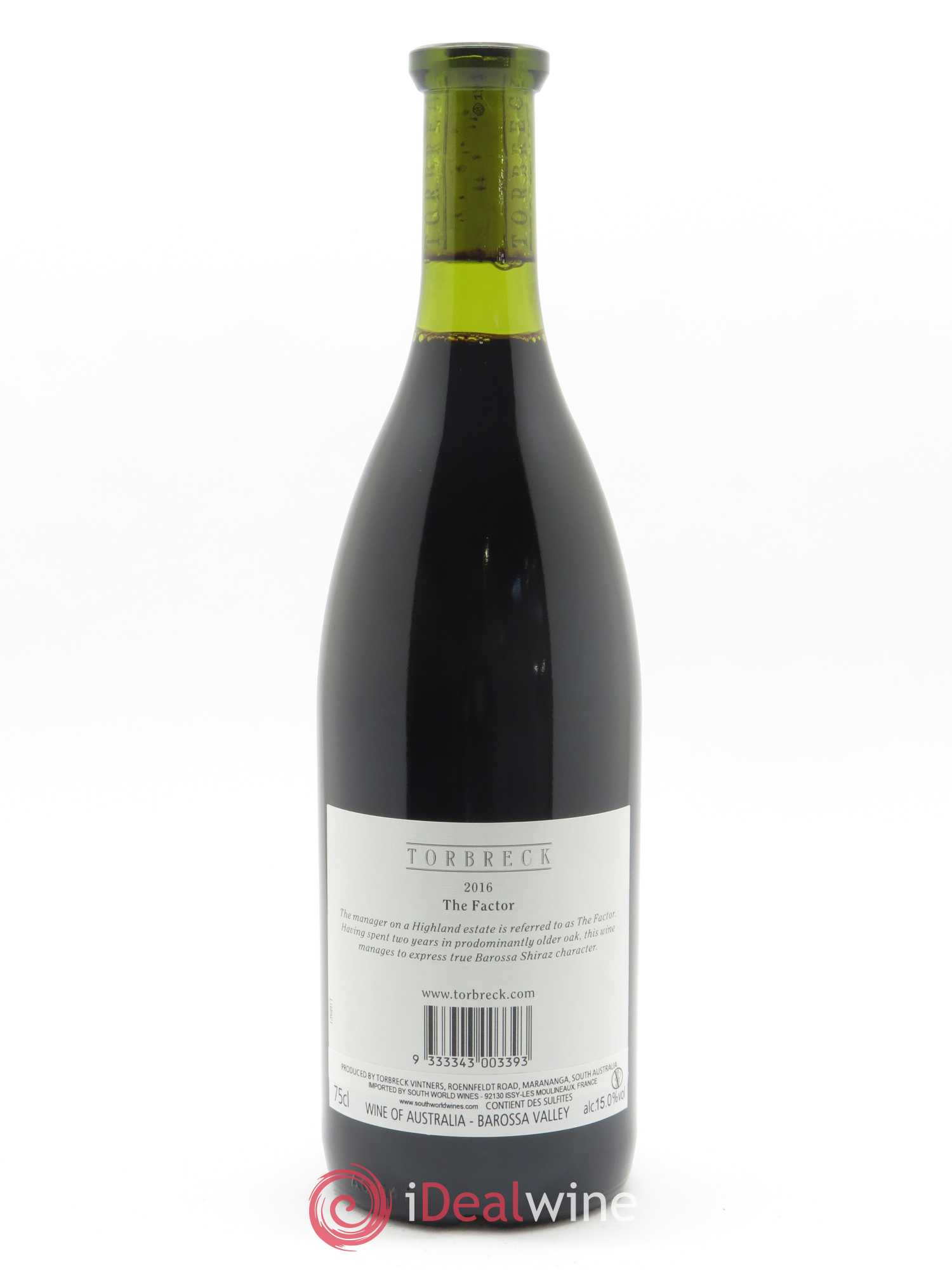 Barossa Valley Torbreck The Factor 2016 - Lot de 1 bouteille - 1