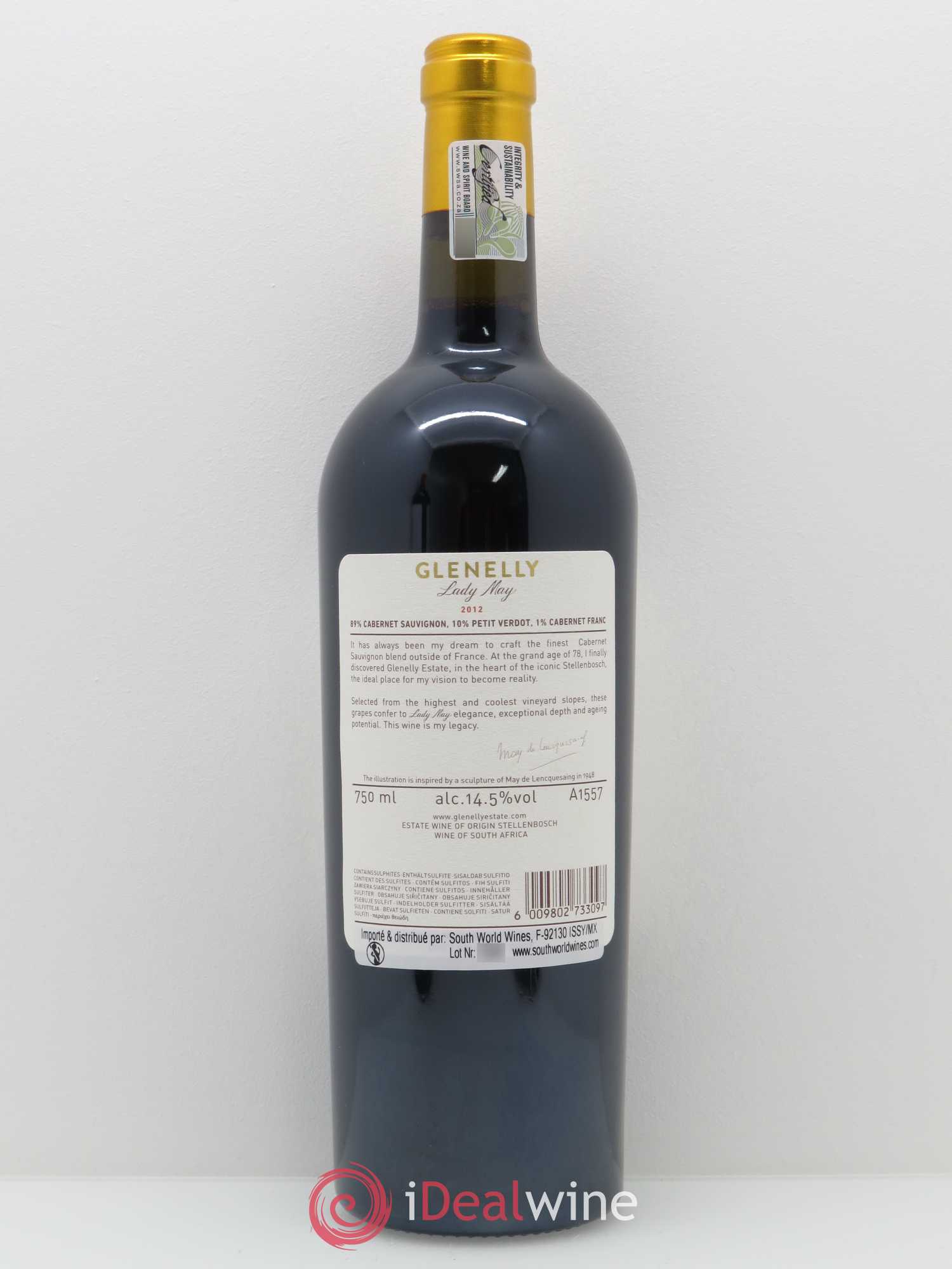 Stellenbosch Glenelly Lady May 2012 - Lot de 1 bouteille - 1
