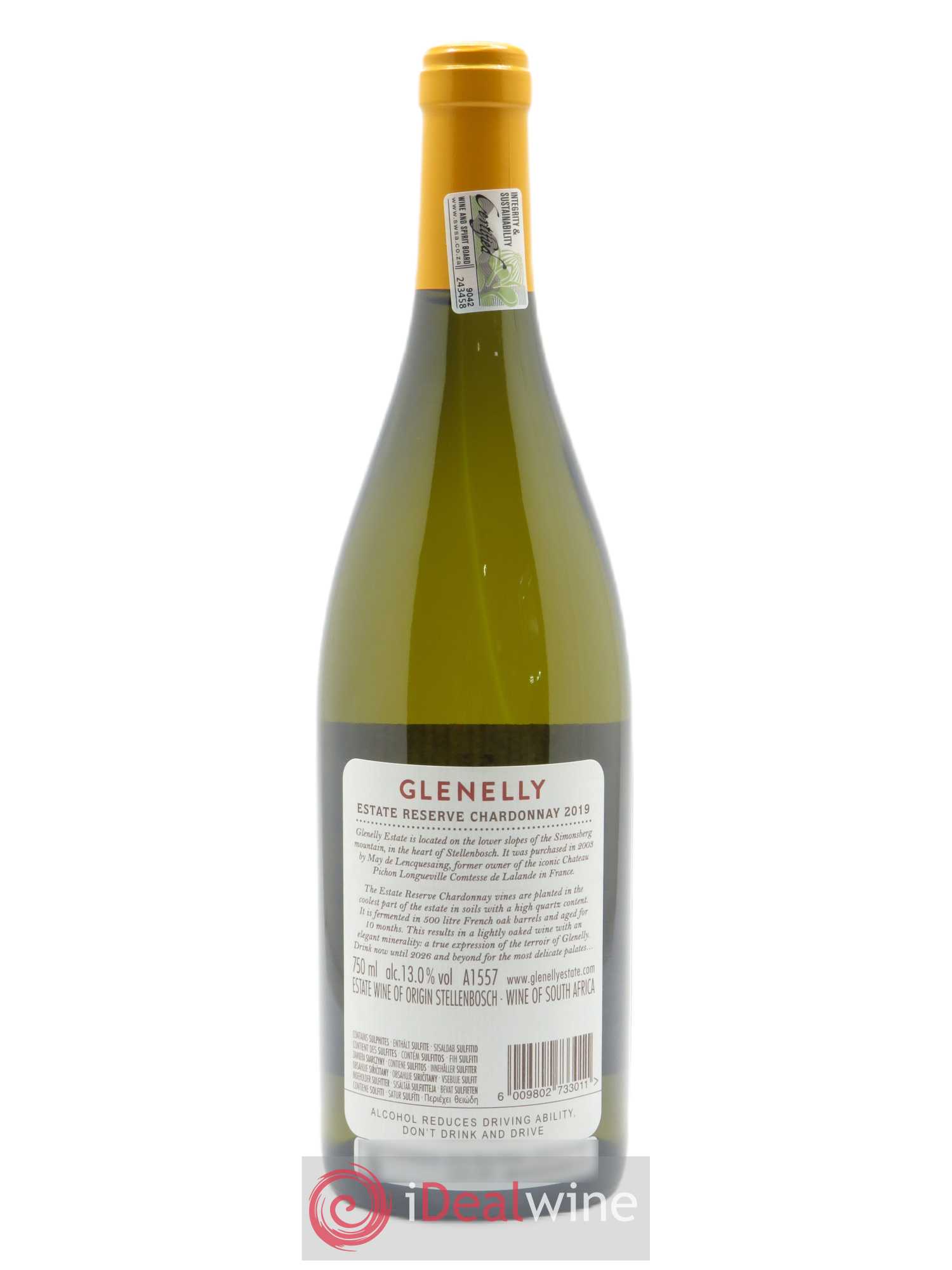 Stellenbosch Glenelly Estate Reserve Chardonnay 2019 - Lot de 1 bouteille - 1