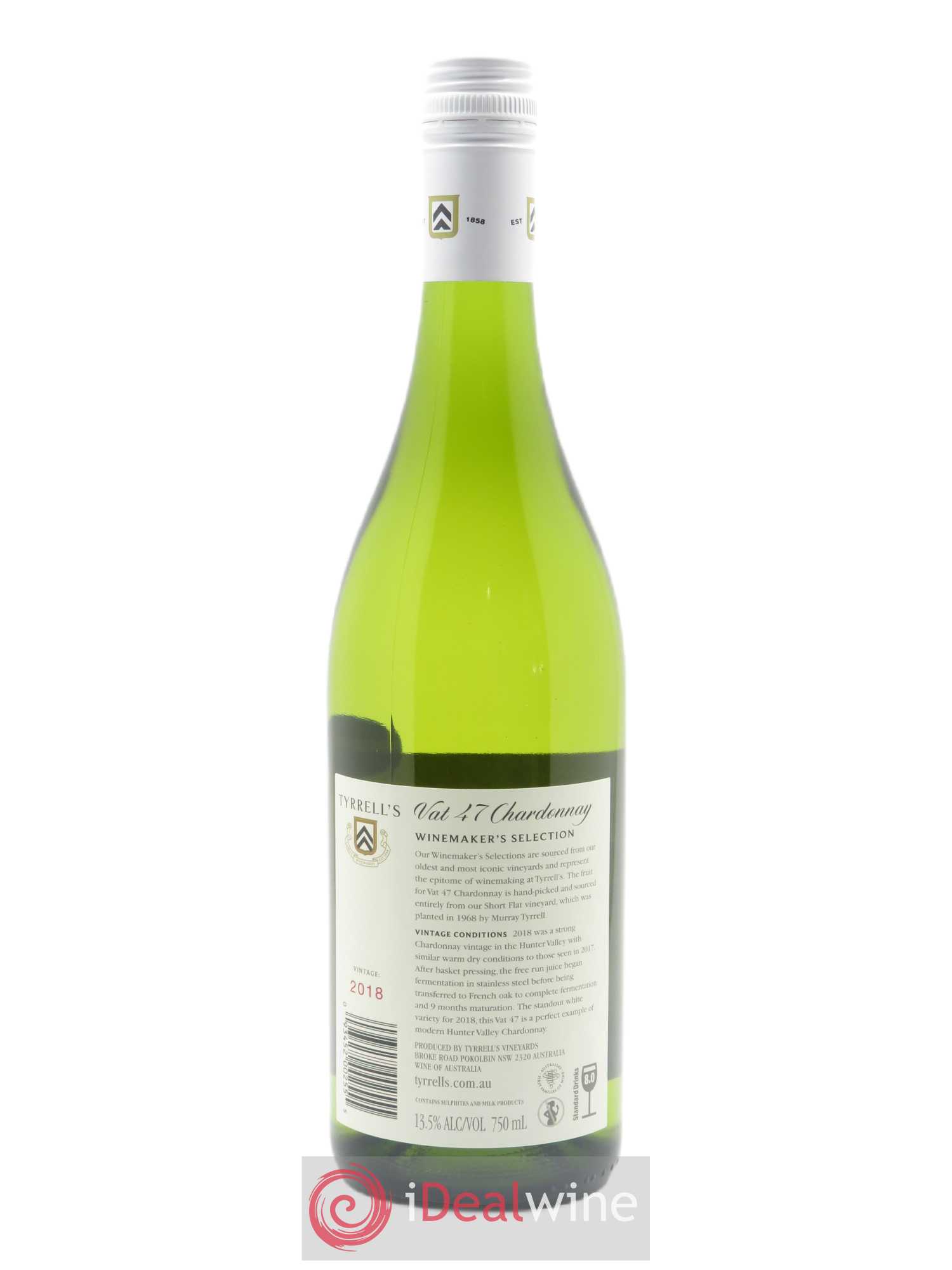Hunter Valley Tyrrell's Wines VAT 47 Chardonnay 2018 - Lot de 1 bouteille - 1