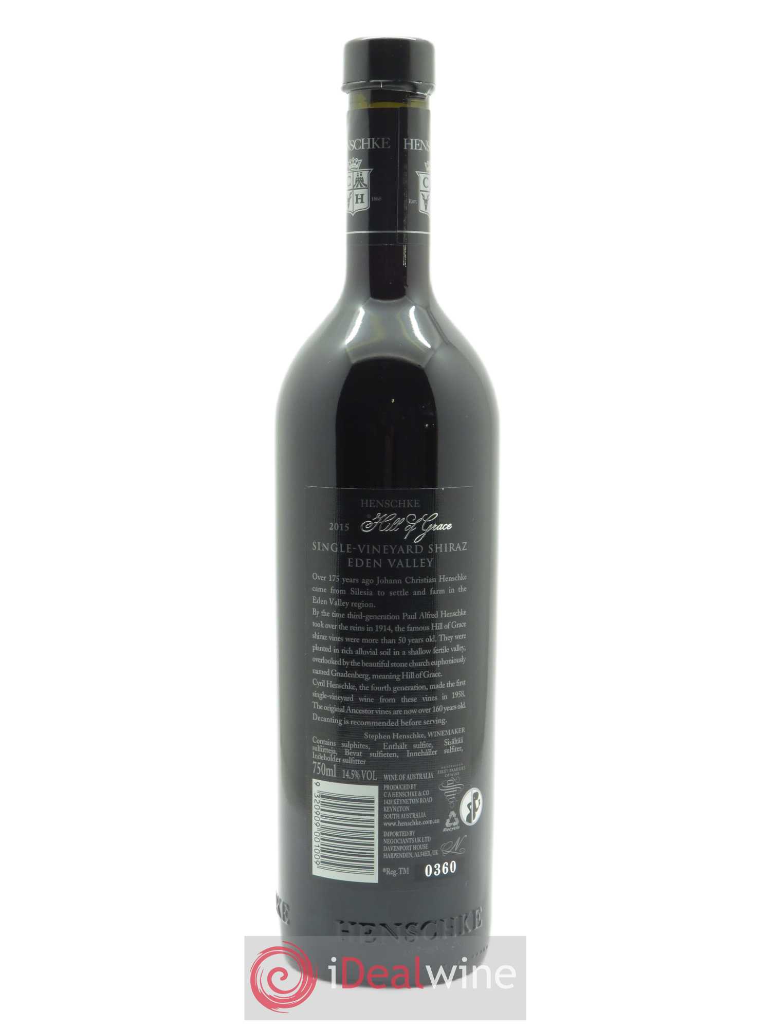 Eden Valley Hill of Grace Shiraz Henschke 2015 - Lot of 1 bottle - 2